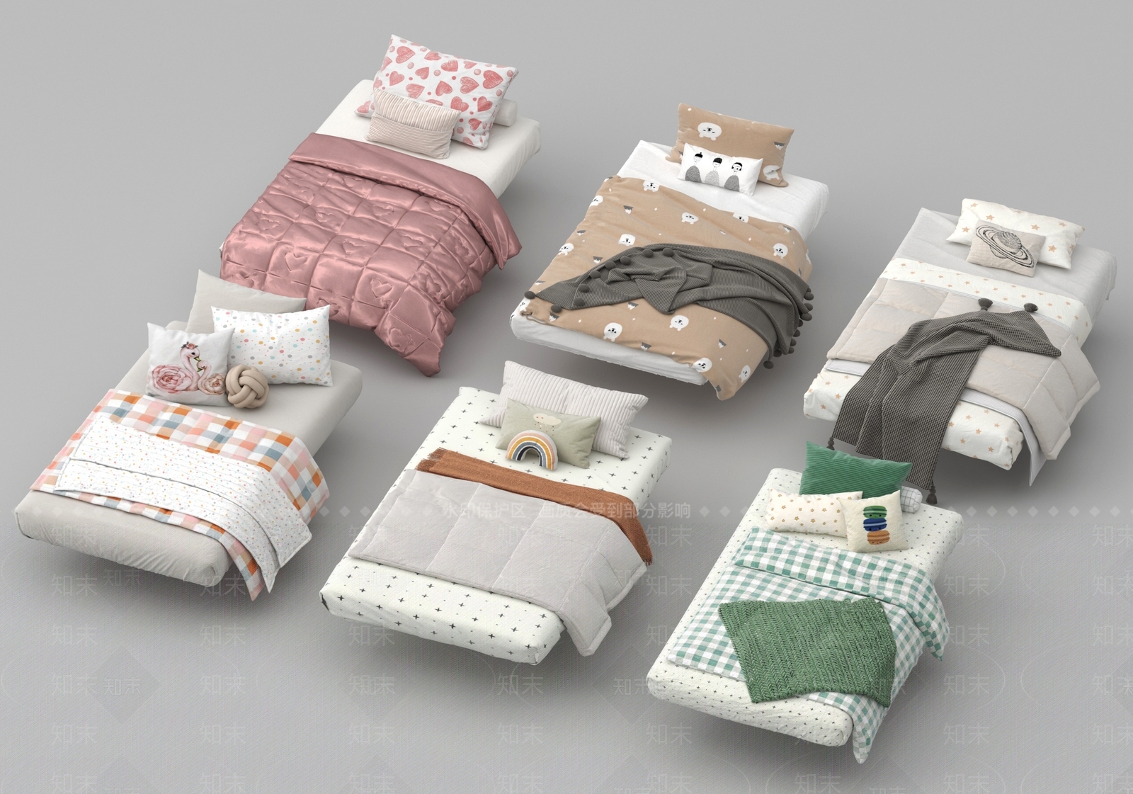 现代儿童床SU模型下载【ID:1195613303】