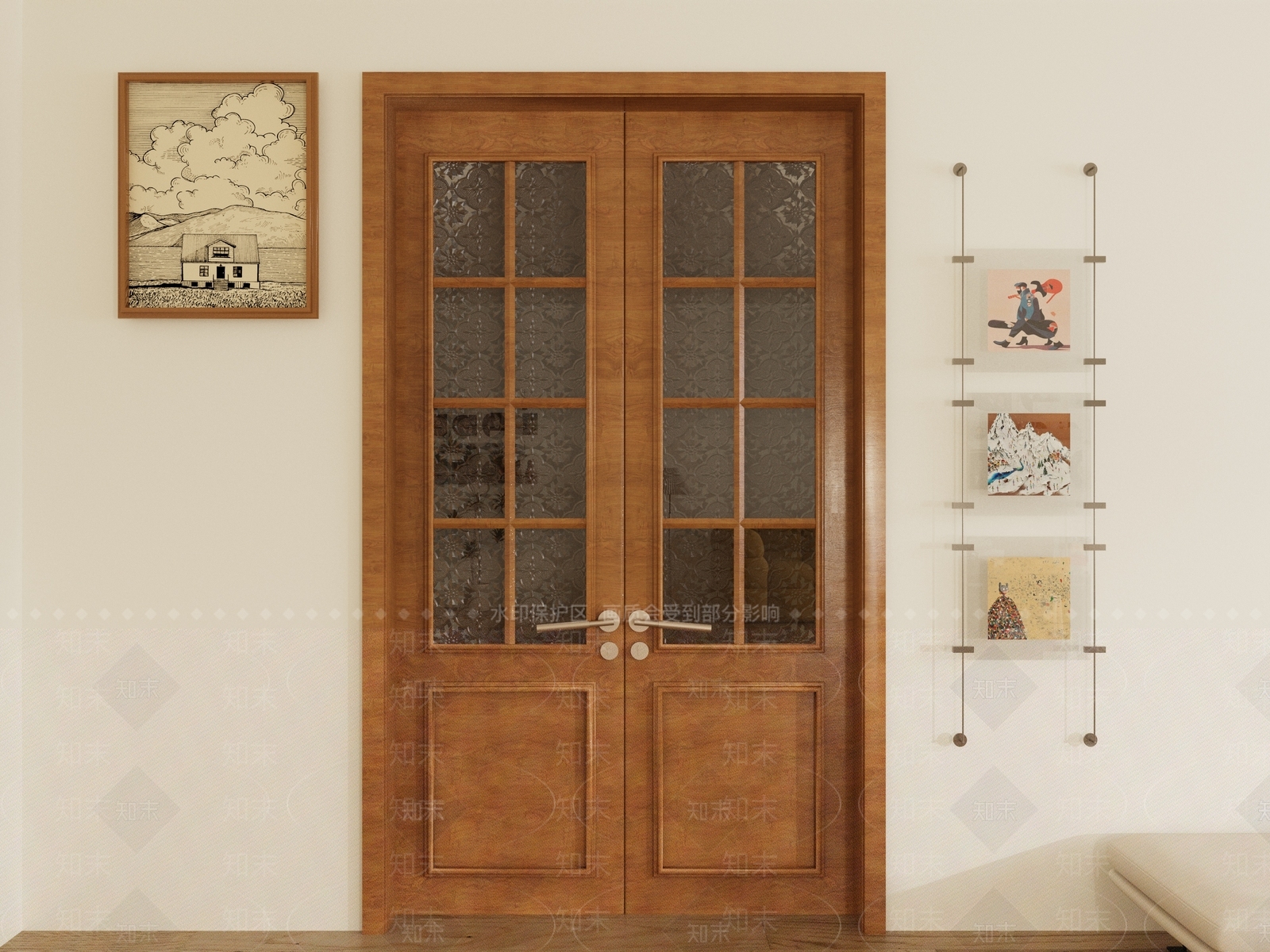 复古中古双开门3D模型下载【ID:1195616823】