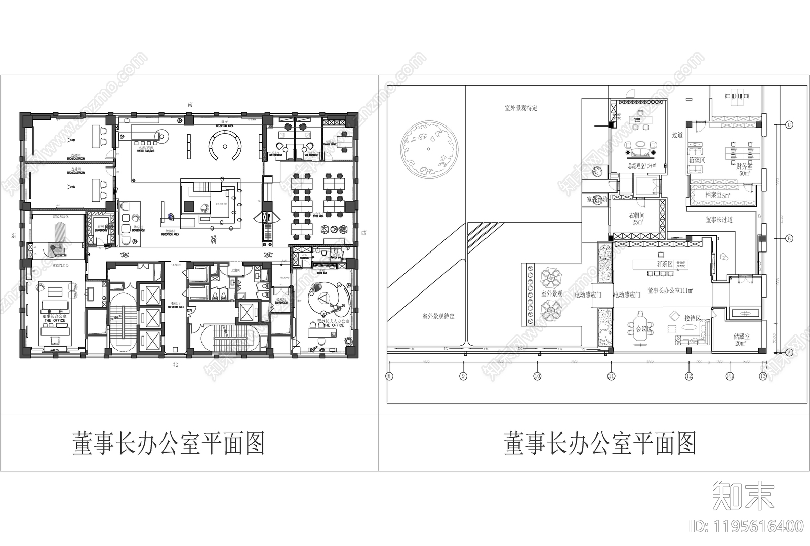 现代独立办公室cad施工图下载【ID:1195616400】