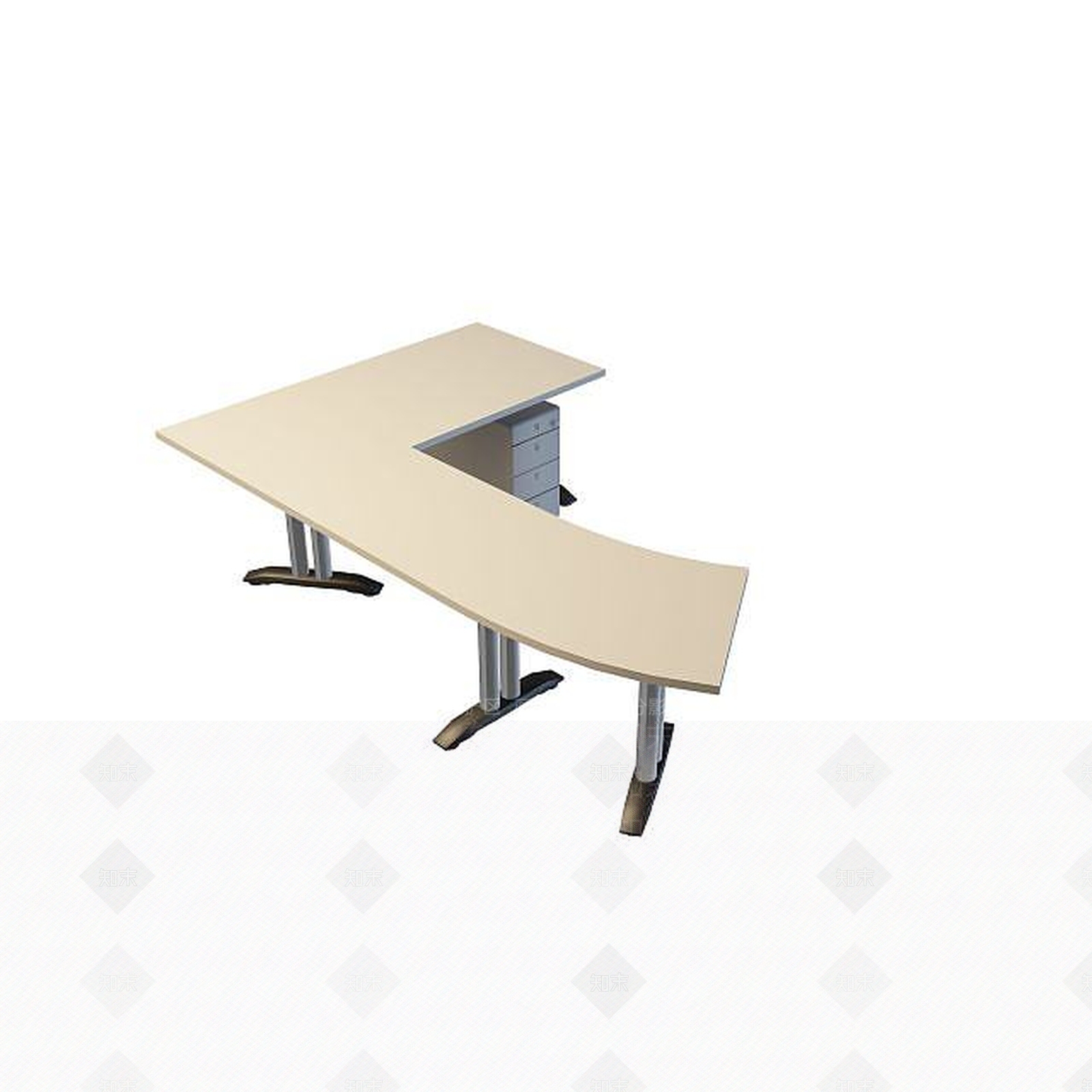 现代简约办公桌3D模型下载【ID:1195621191】