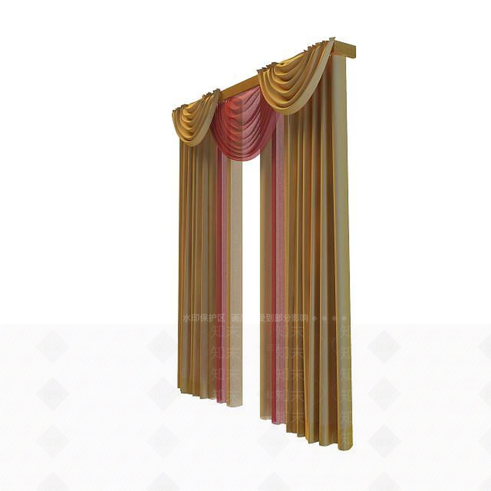 现代简约窗帘3D模型下载【ID:1195622024】