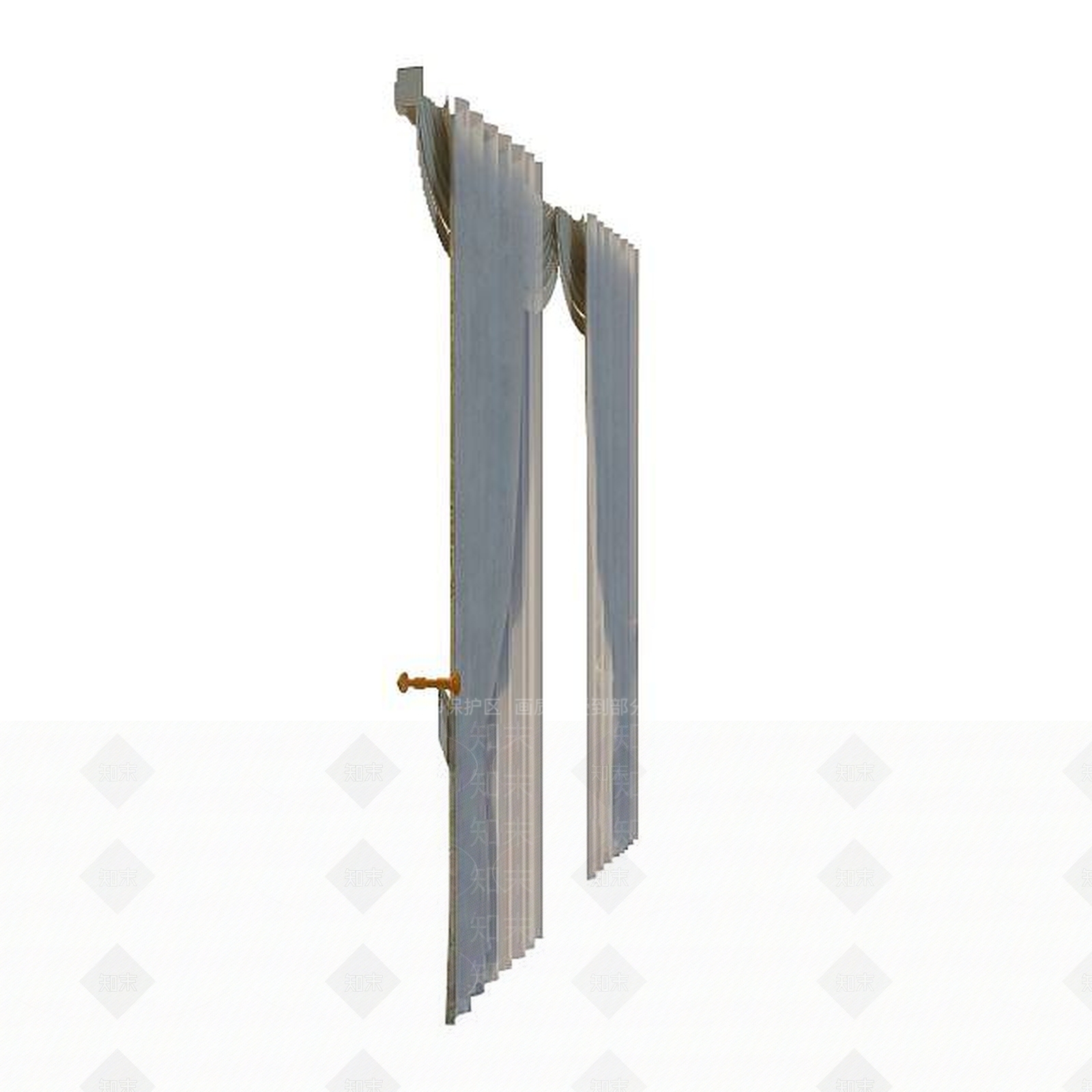 现代简约窗帘3D模型下载【ID:1195622175】