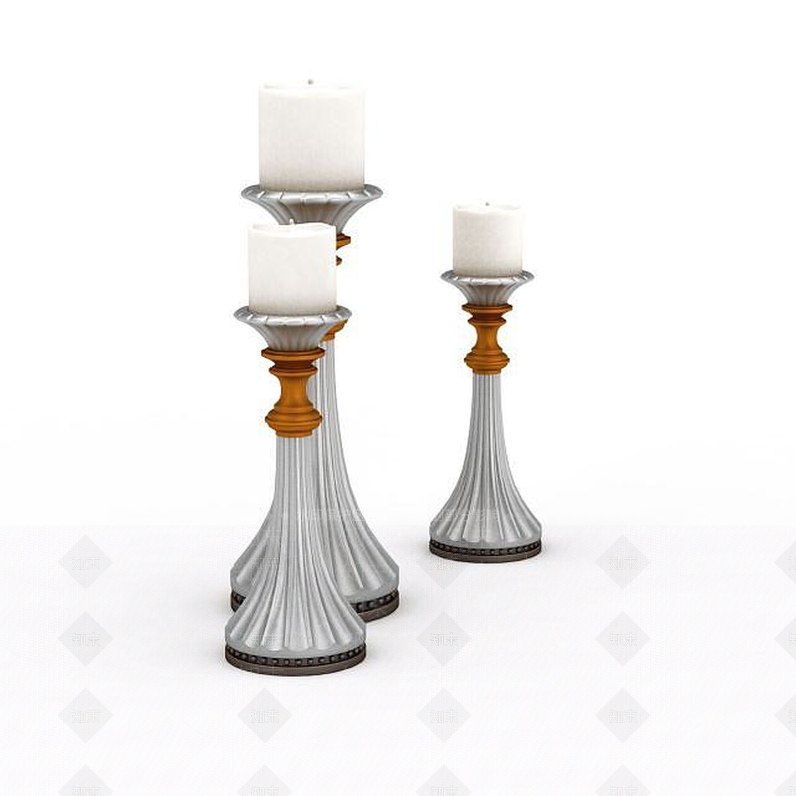 欧式古典欧式烛台3D模型下载【ID:1195622460】