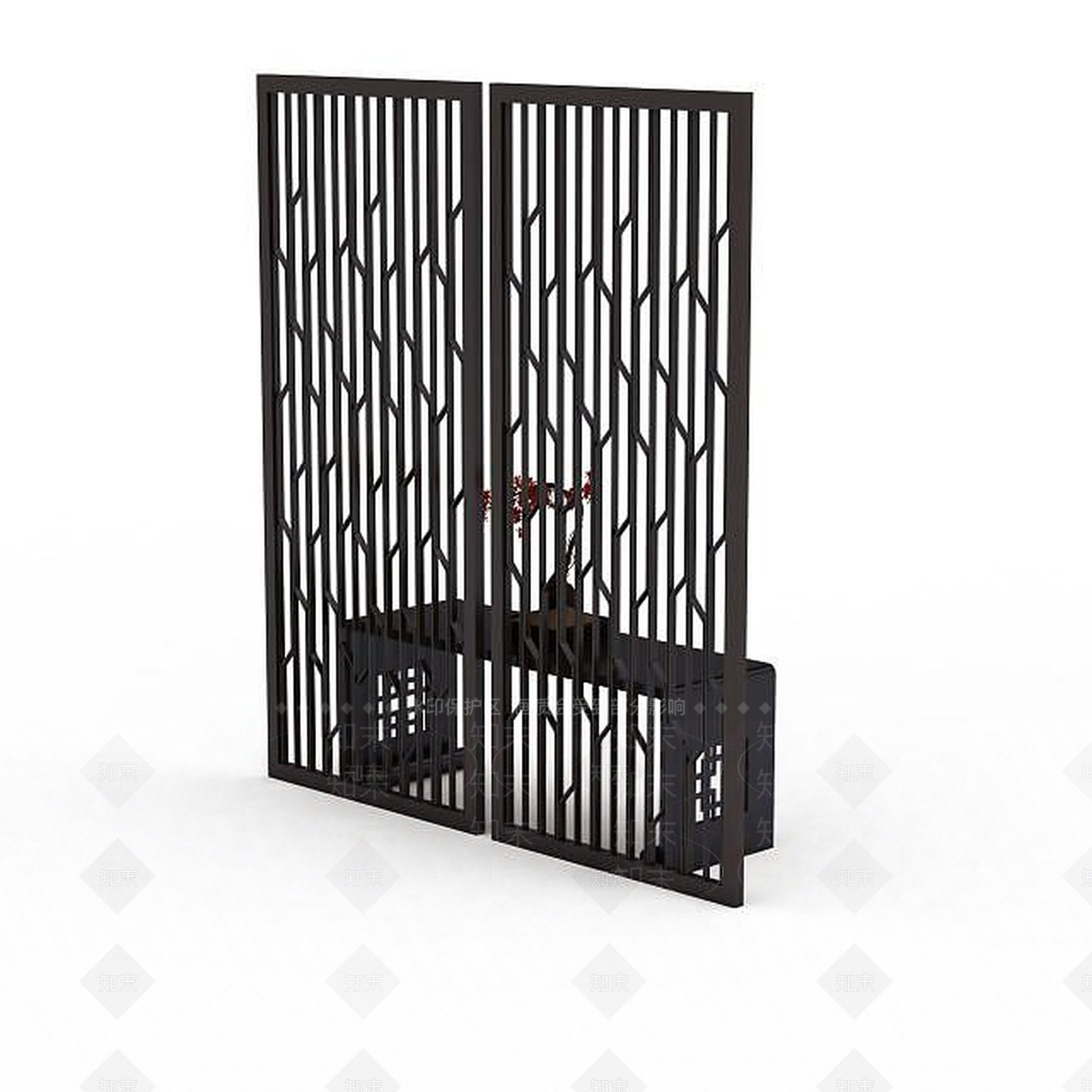 中式屏风3D模型下载【ID:1195623378】