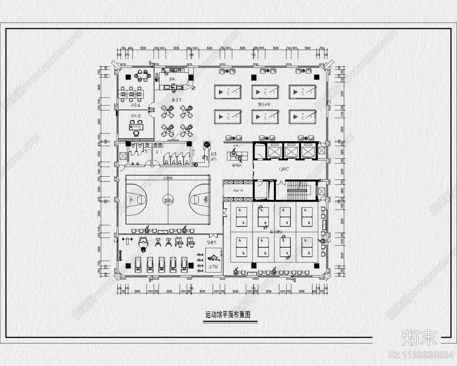 现代体育馆cad施工图下载【ID:1195624654】