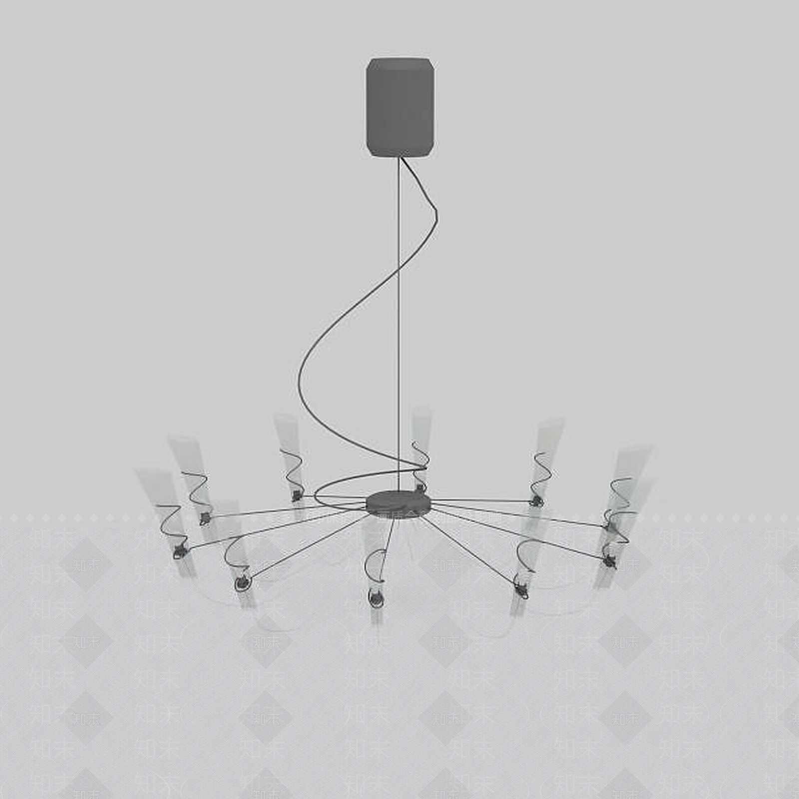 现代时尚吸顶灯3D模型下载【ID:1195623943】