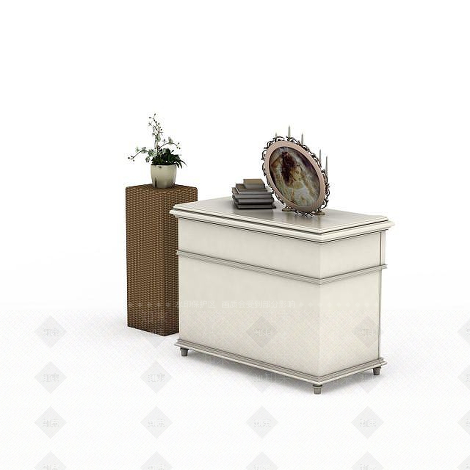 现代简约鞋柜3D模型下载【ID:1195623939】