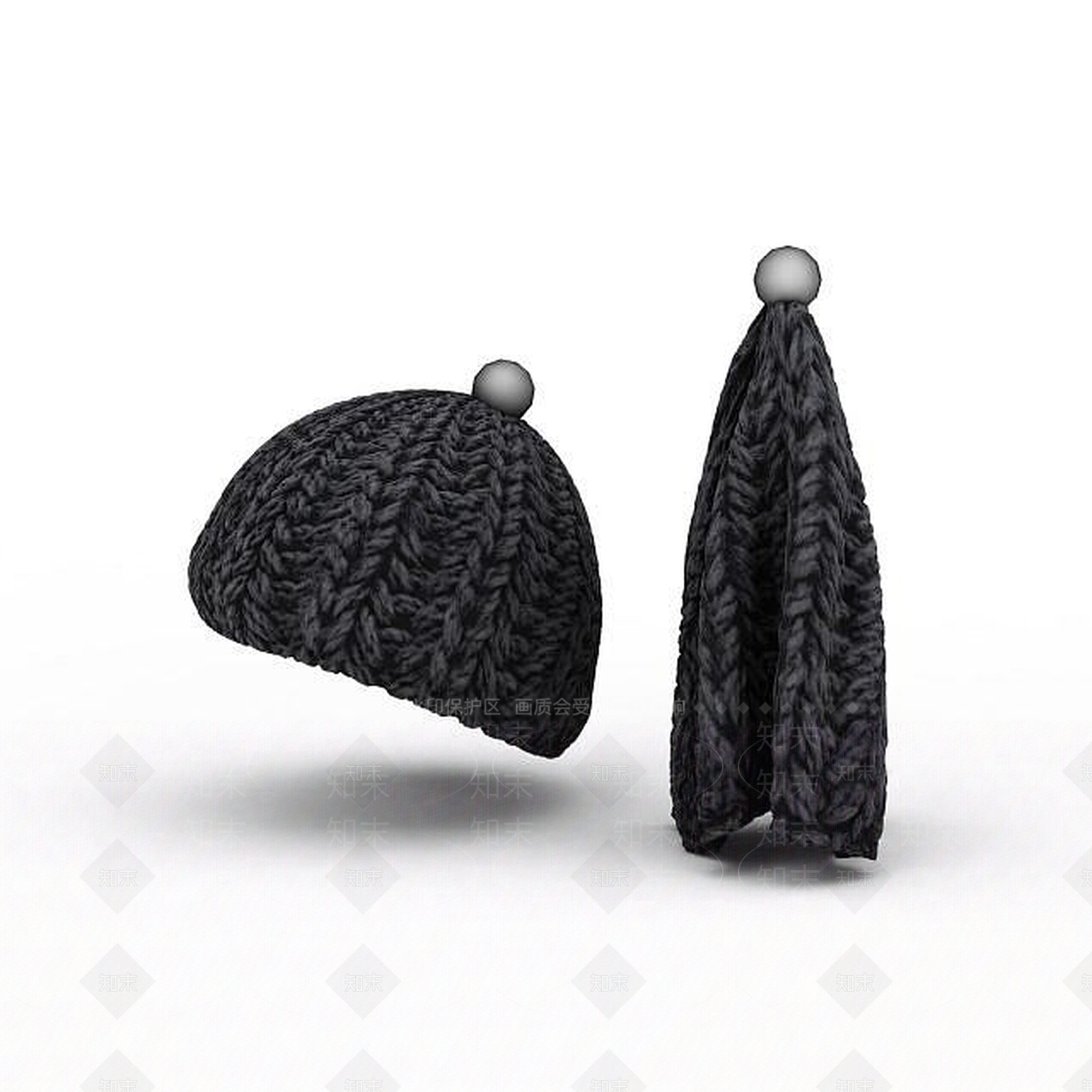 现代女士毛线帽3D模型下载【ID:1195625513】