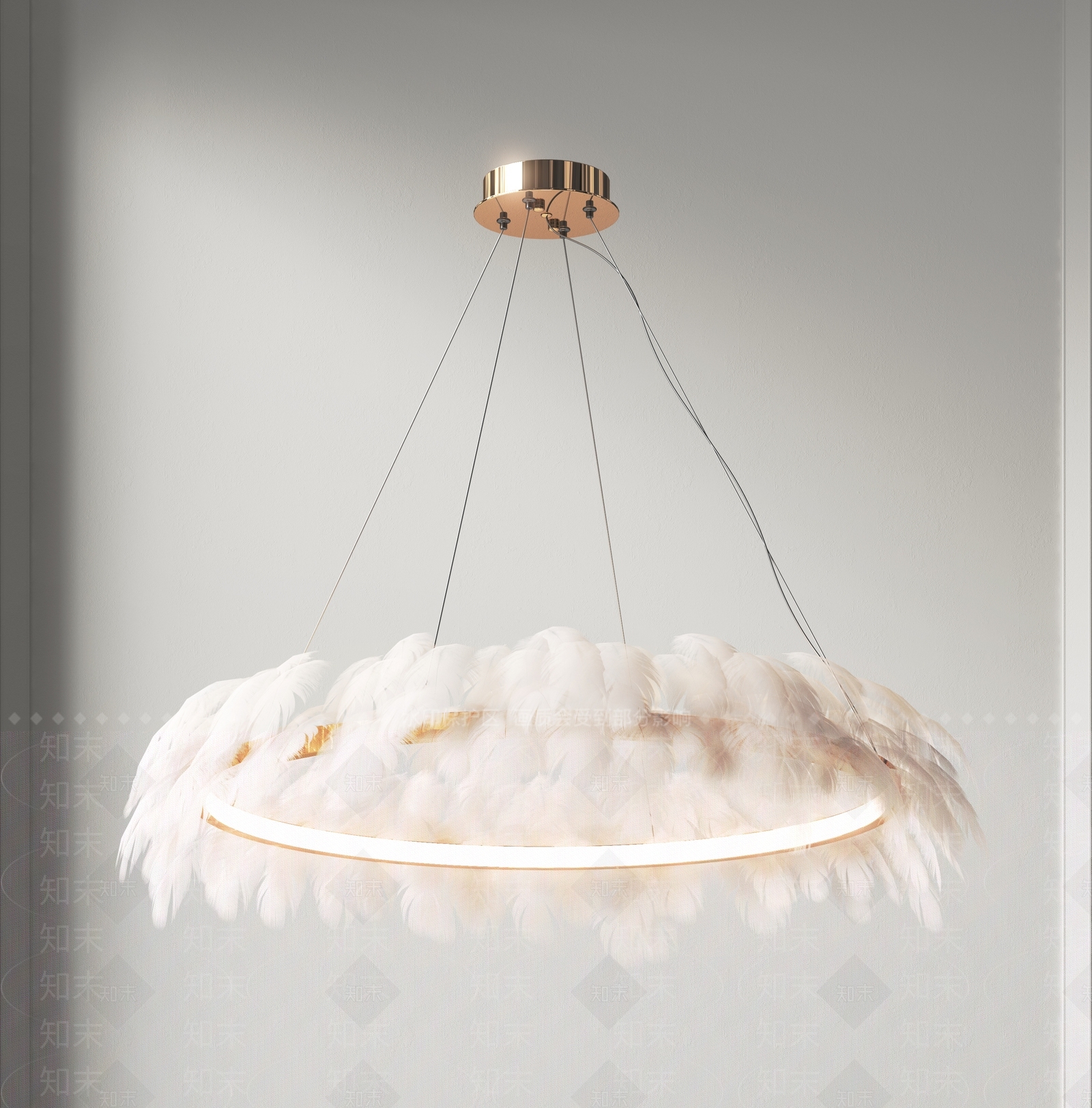 法式奶油卧室吊灯3D模型下载【ID:1195626394】