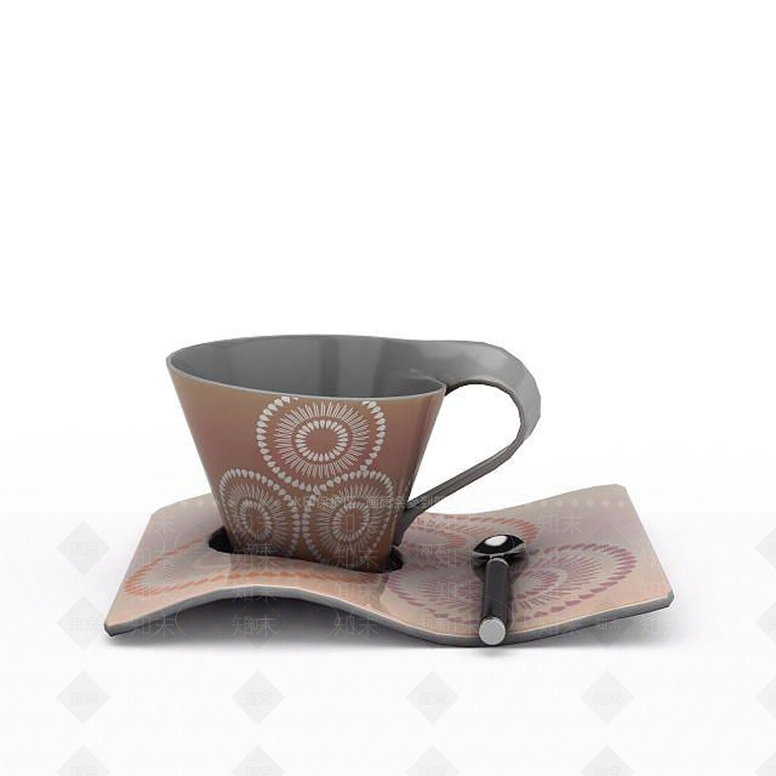 现代创意咖啡杯3D模型下载【ID:1195629419】