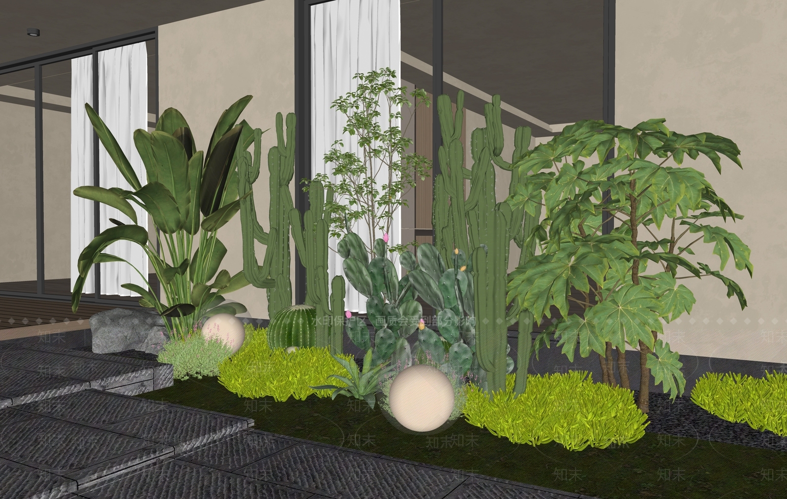 植物组合SU模型下载【ID:1195630301】