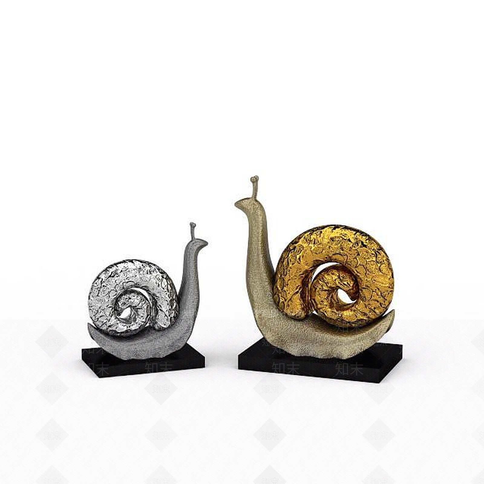 现代蜗牛装饰品3D模型下载【ID:1195631963】