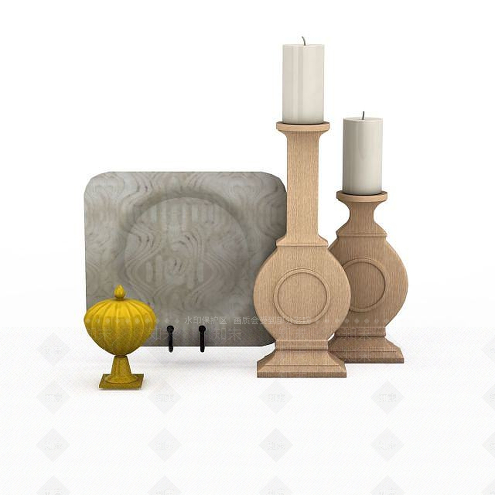 现代烛台装饰品3D模型下载【ID:1195632038】