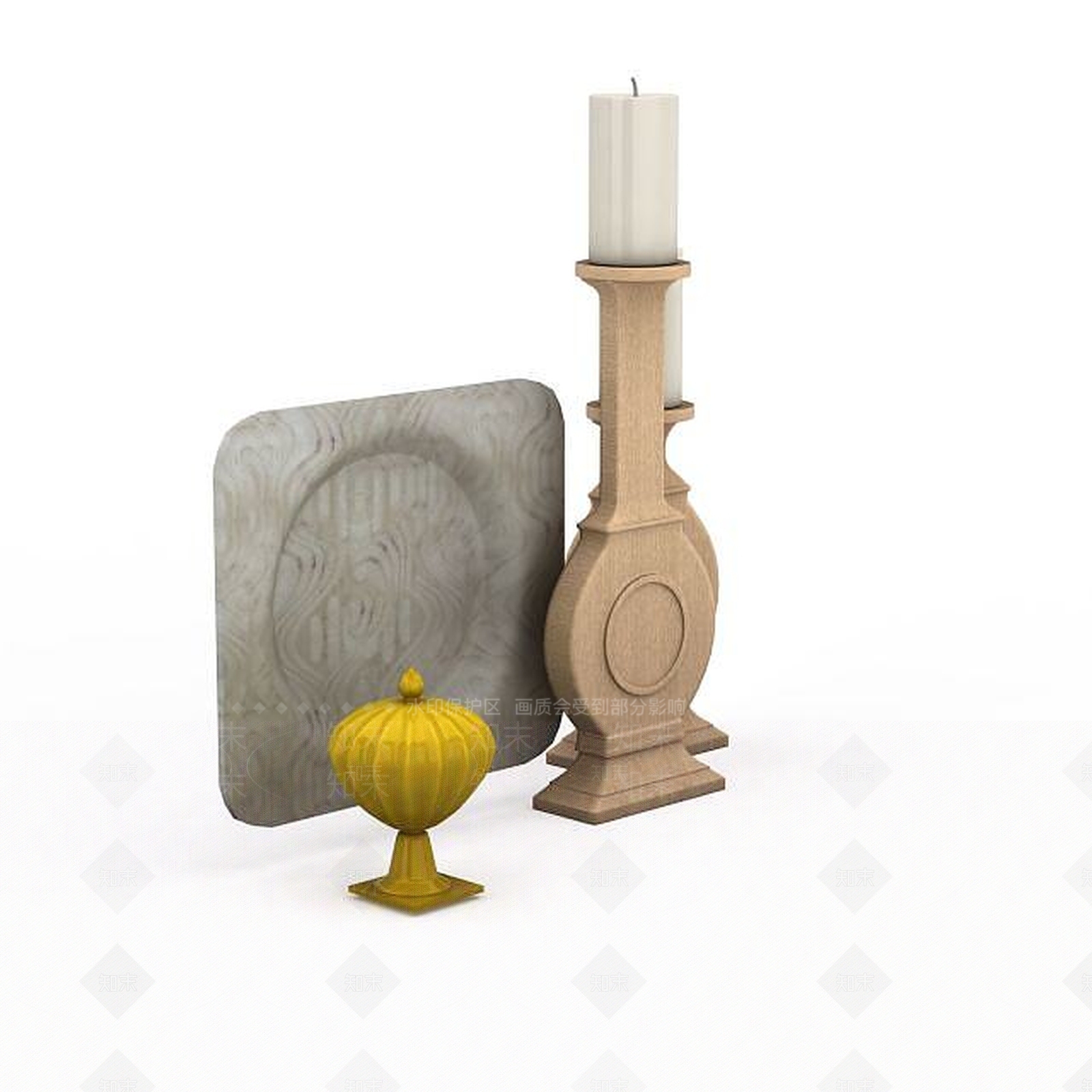 现代烛台装饰品3D模型下载【ID:1195632038】