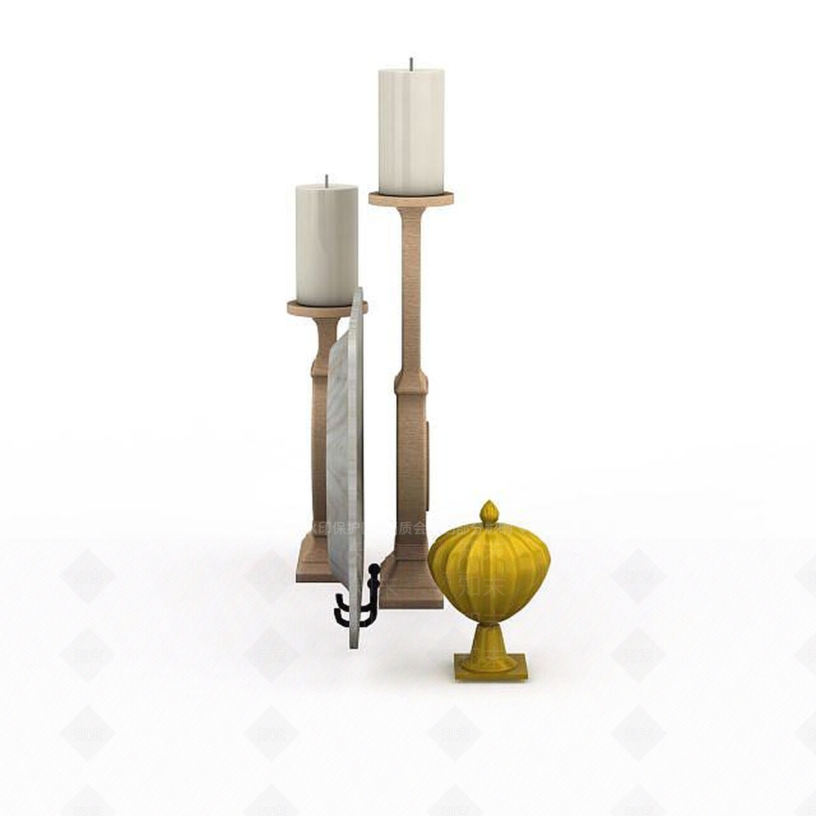 现代烛台装饰品3D模型下载【ID:1195632038】