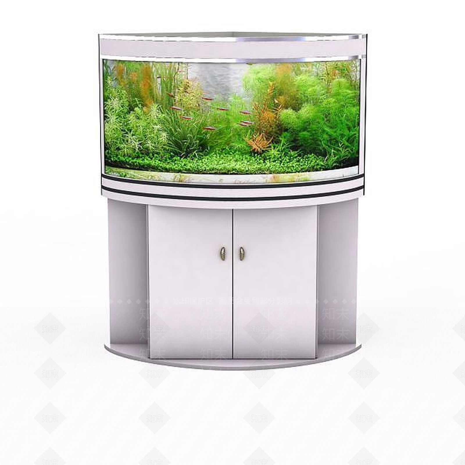 现代精美鱼缸3D模型下载【ID:1195633728】