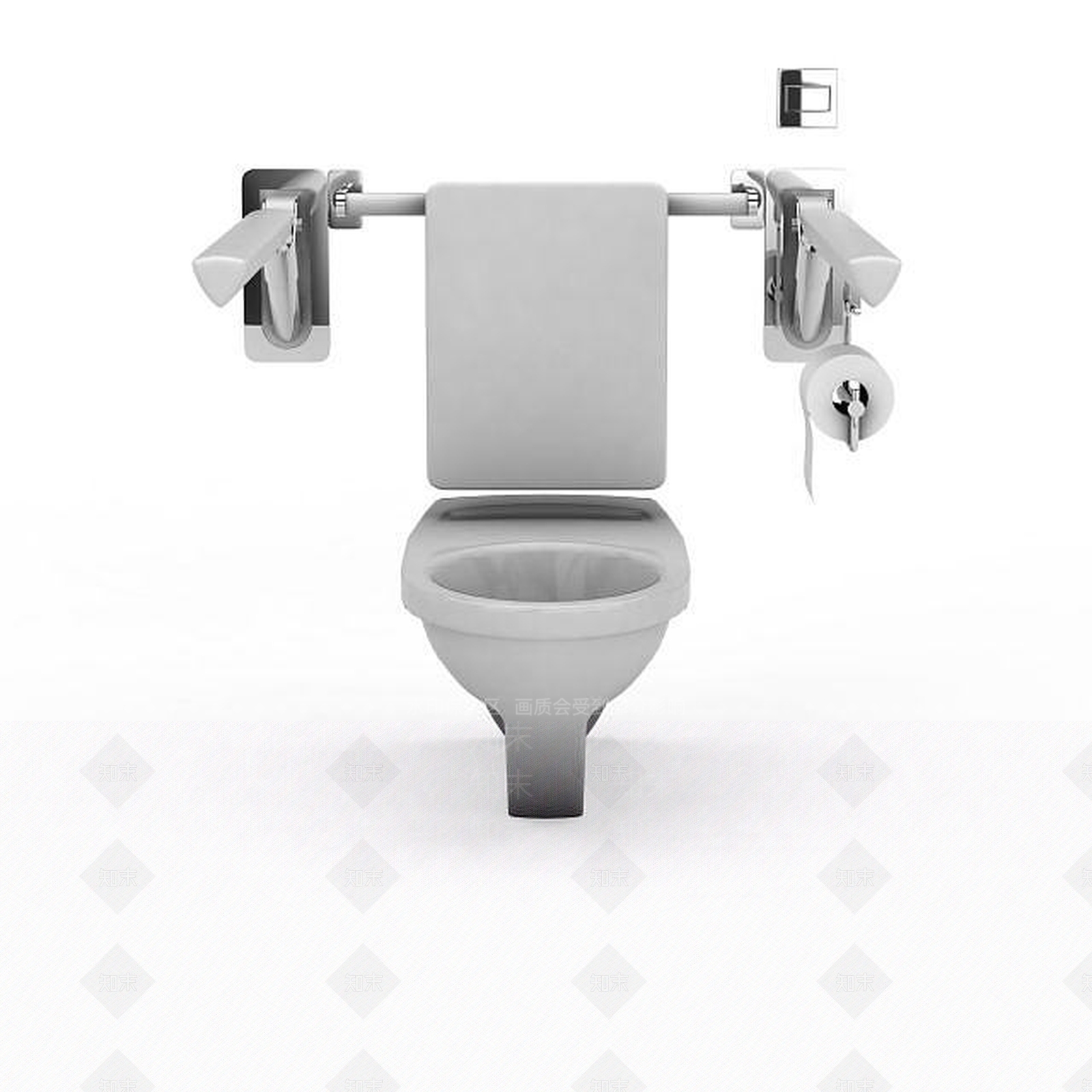 现代带扶手马桶3D模型下载【ID:1195633961】