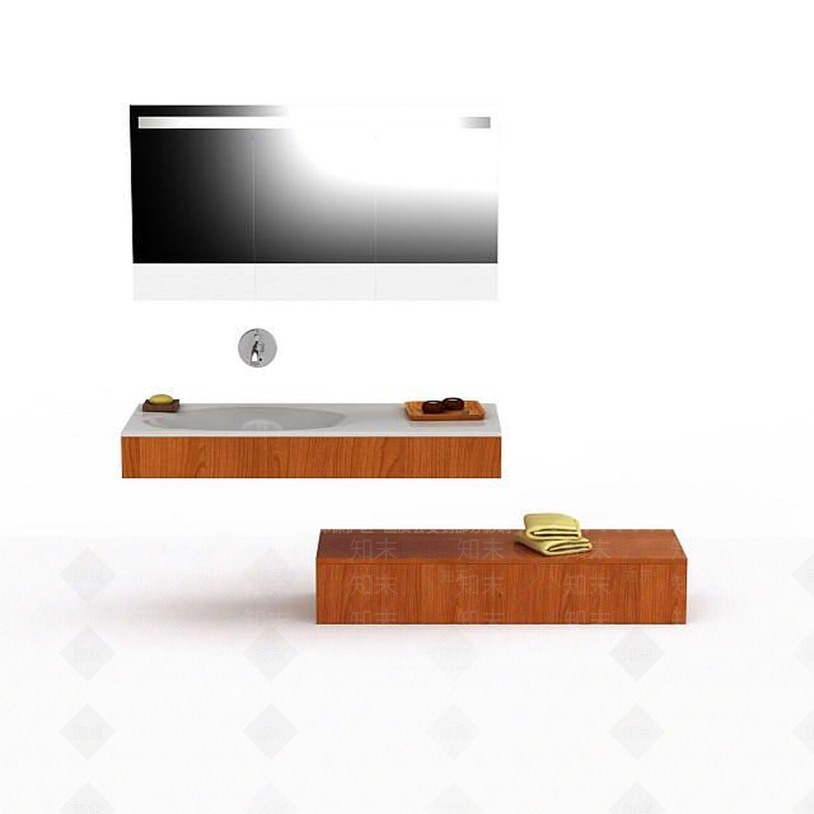 现代简约卫浴组合3D模型下载【ID:1195635705】