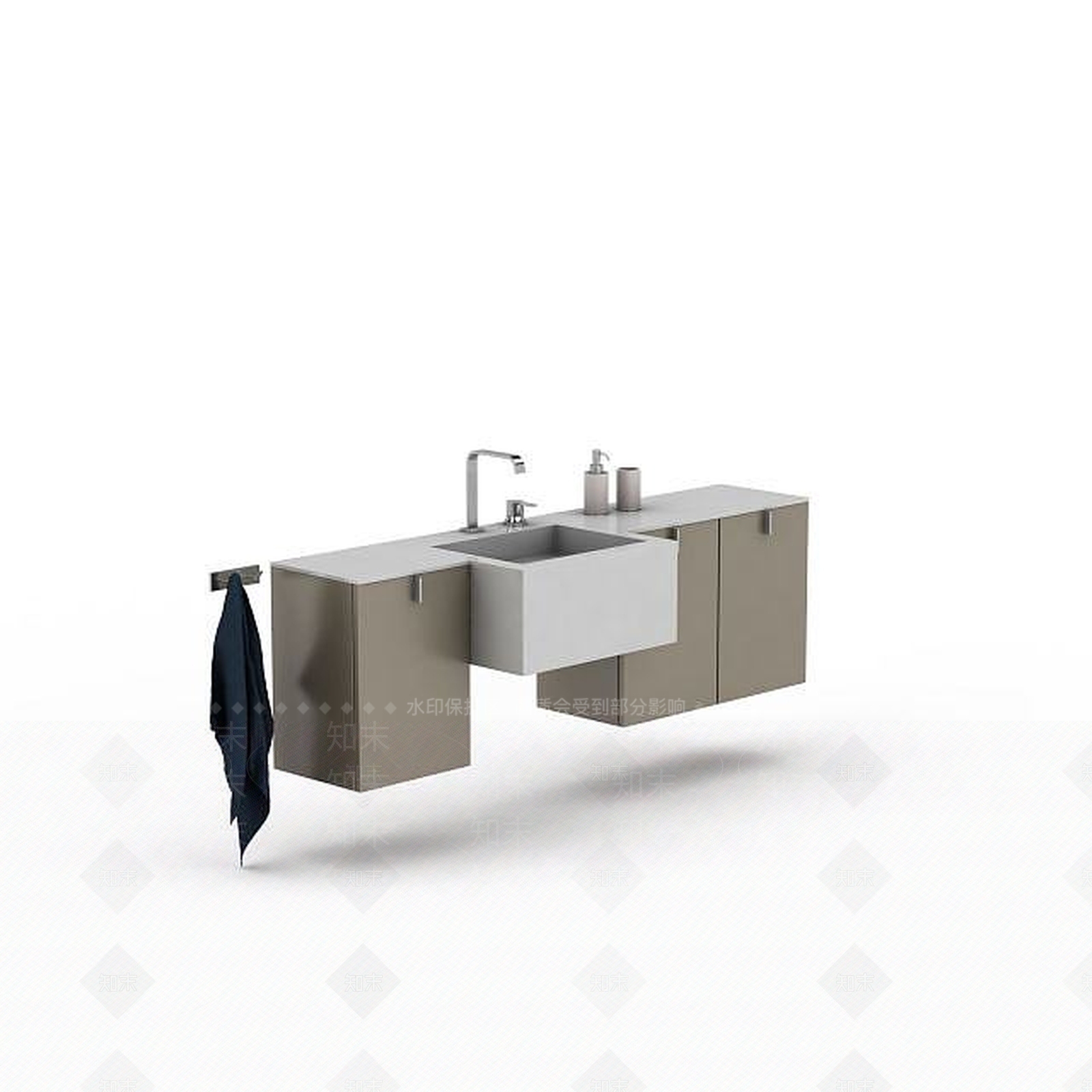 现代简约卫浴组合3D模型下载【ID:1195636010】