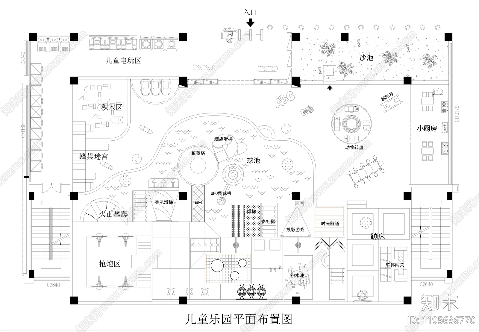 现代儿童乐园施工图下载【ID:1195636770】