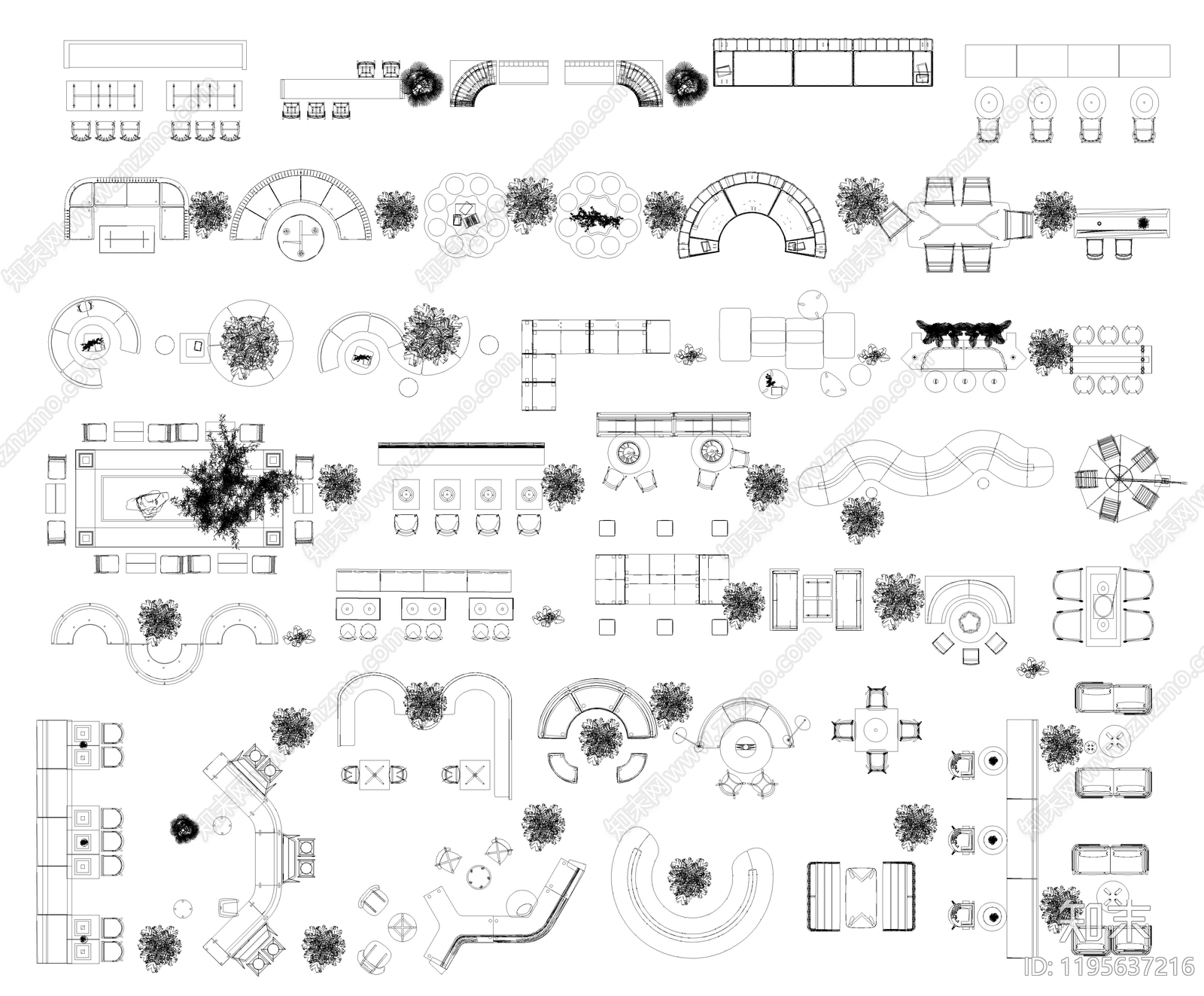 现代沙发施工图下载【ID:1195637216】