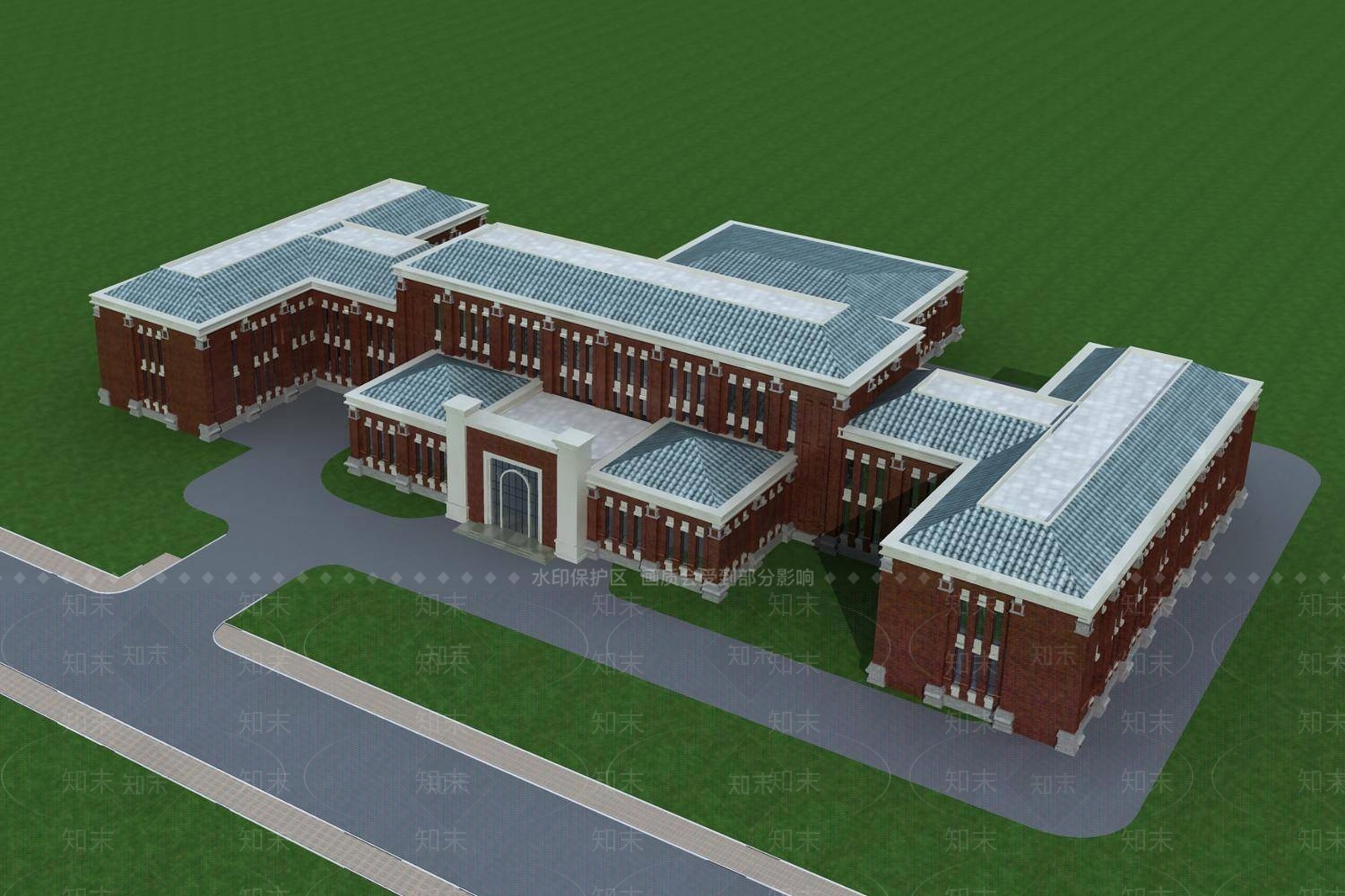 欧式图书馆外观3D模型下载【ID:1195637752】