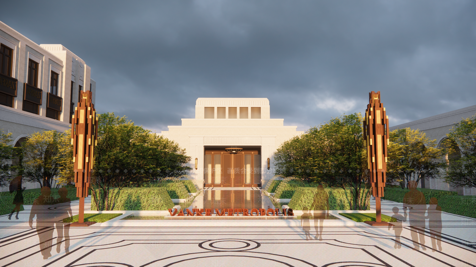 欧式售楼处建筑SU模型下载【ID:1195638318】