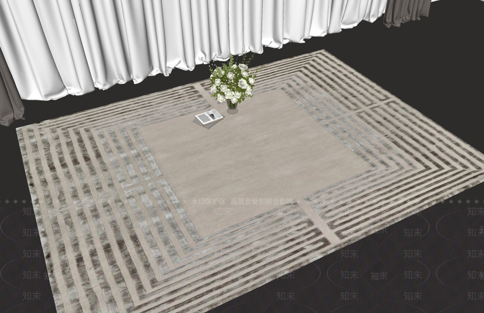 现代意式地毯SU模型下载【ID:1195641704】