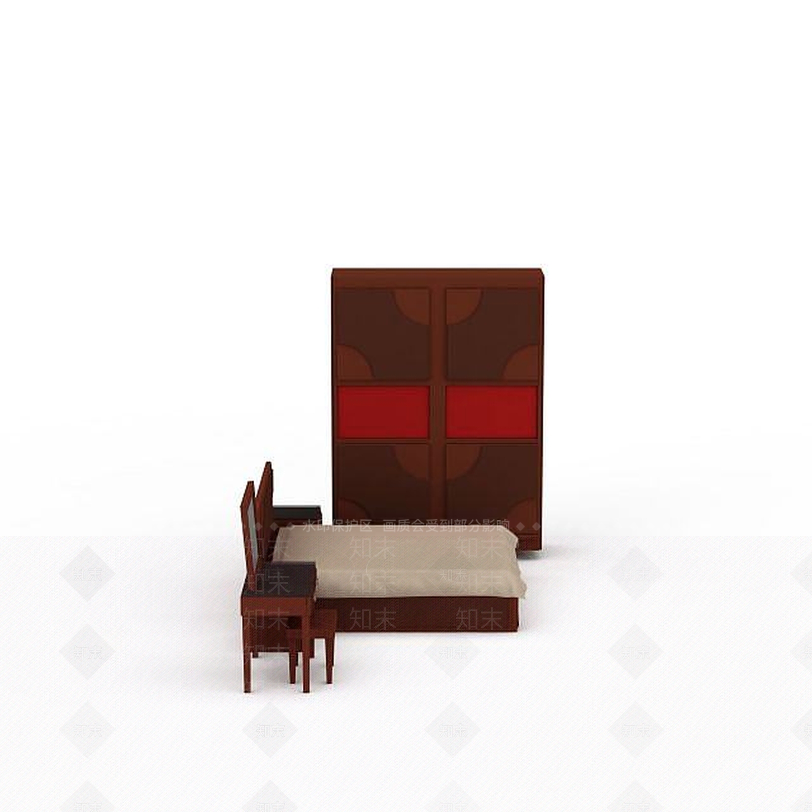 中式简约中式家具组合3D模型下载【ID:1195642790】