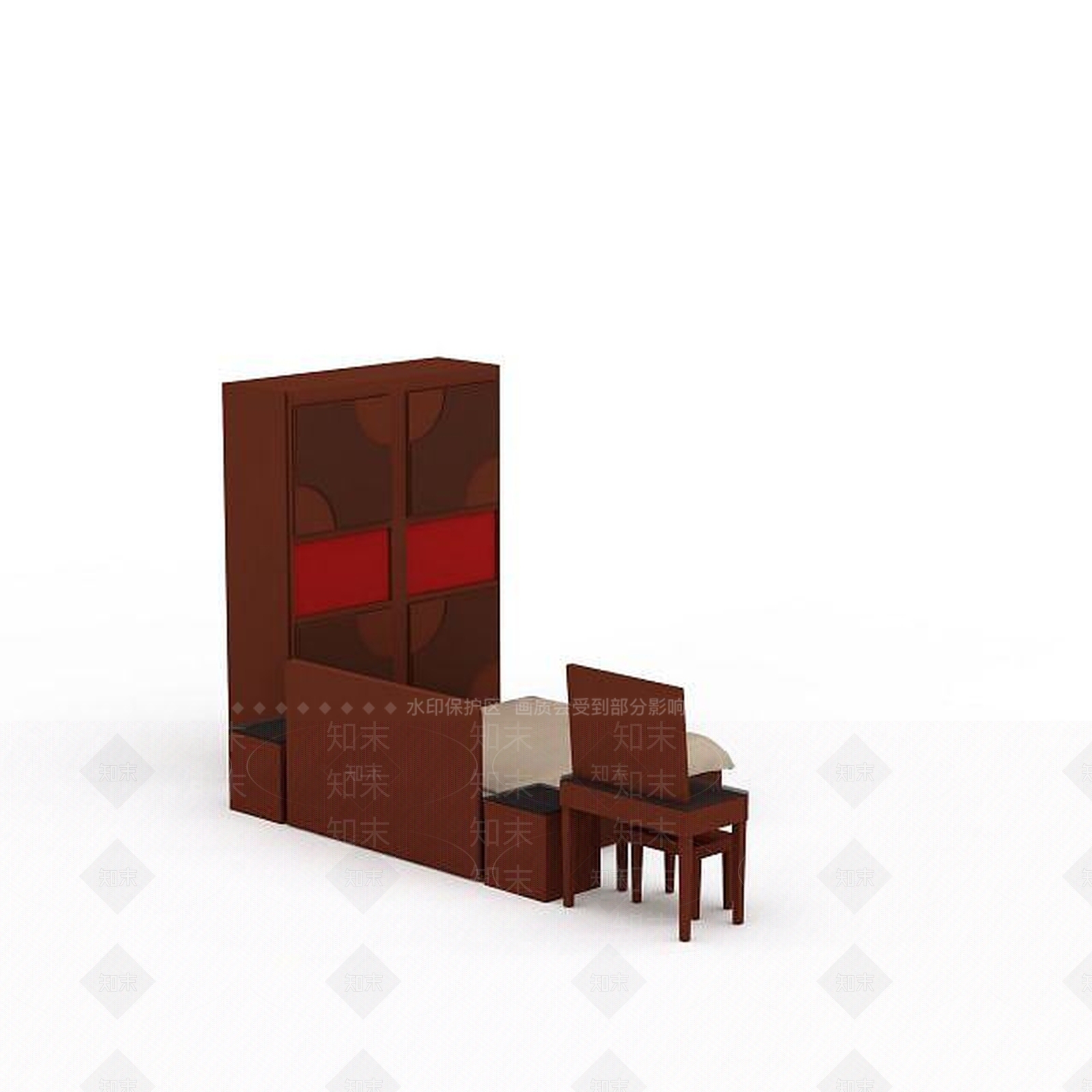 中式简约中式家具组合3D模型下载【ID:1195642790】