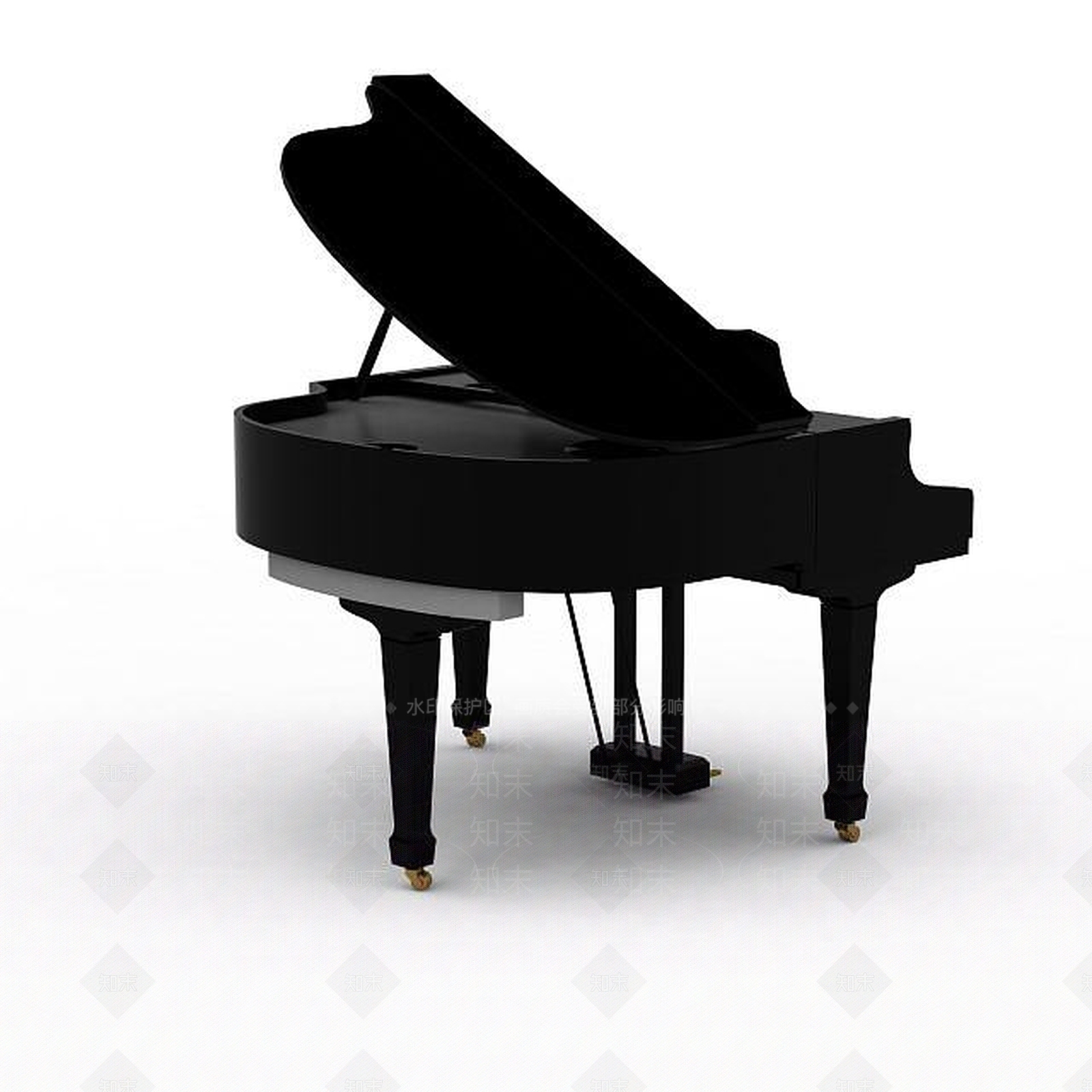 现代简约钢琴3D模型下载【ID:1195643122】