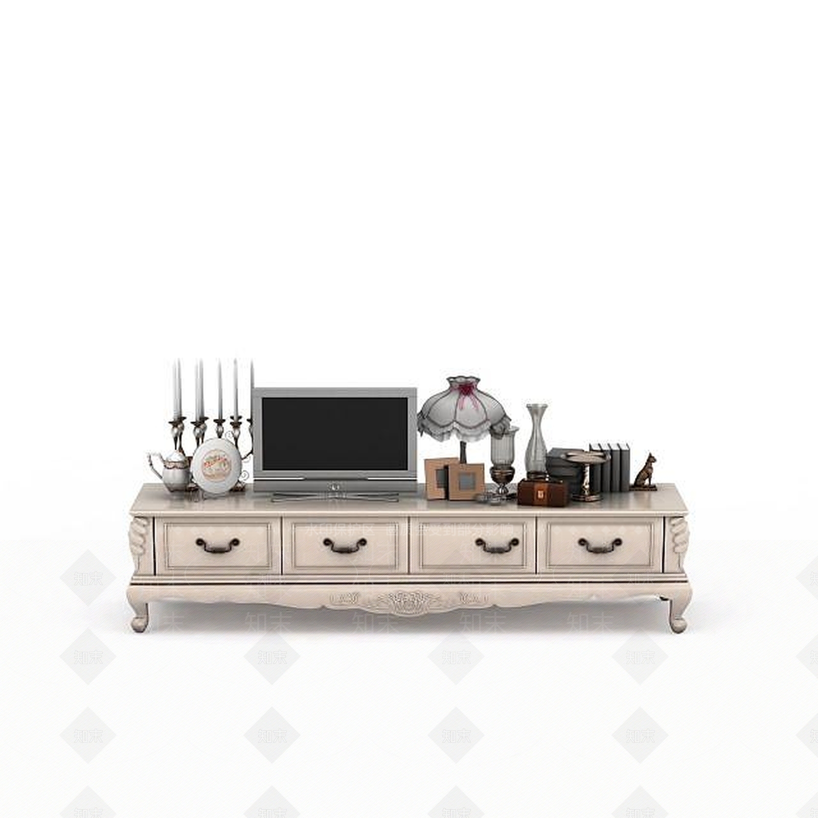 欧式古典欧式电视柜3D模型下载【ID:1195646371】