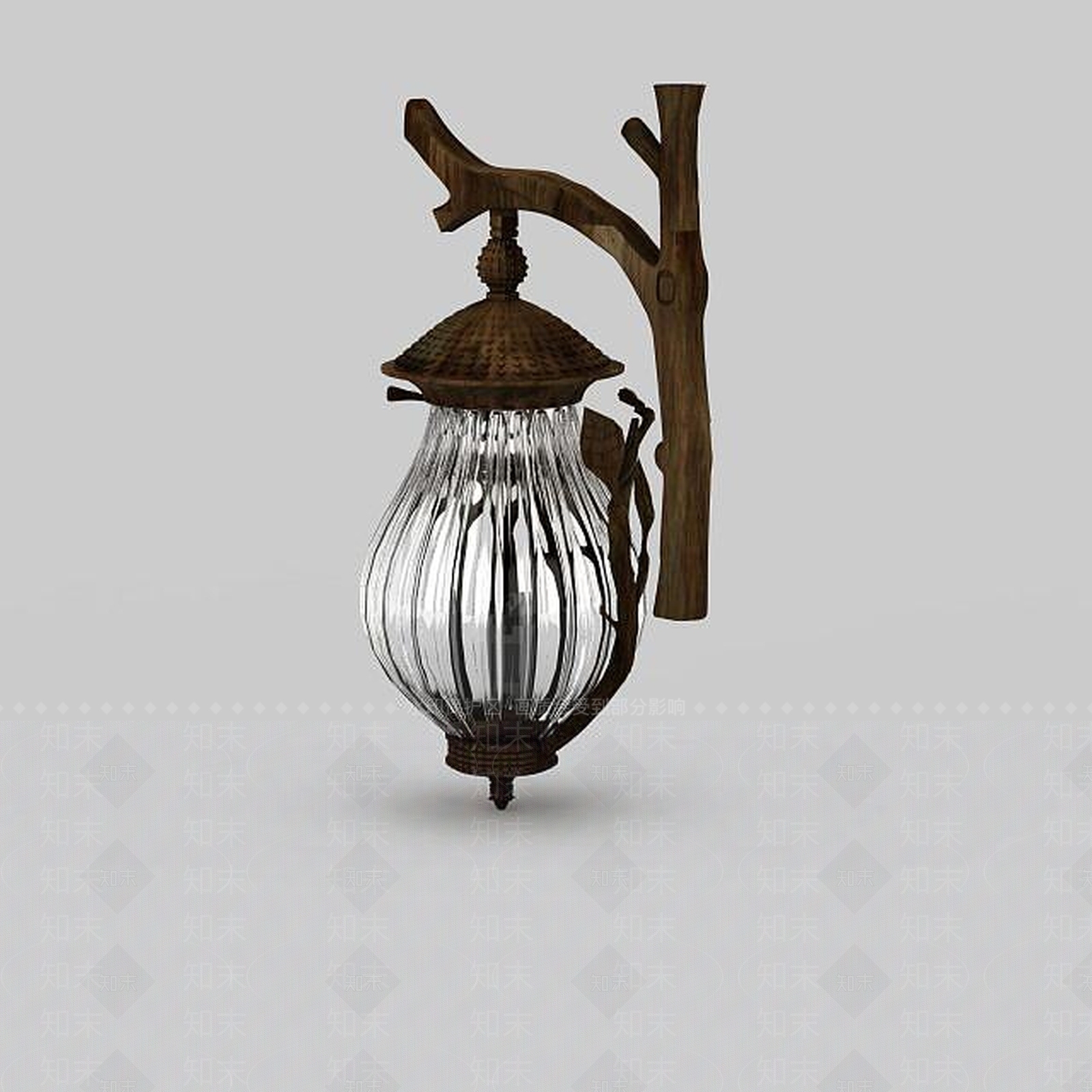 现代田园树枝壁灯3D模型下载【ID:1195646881】