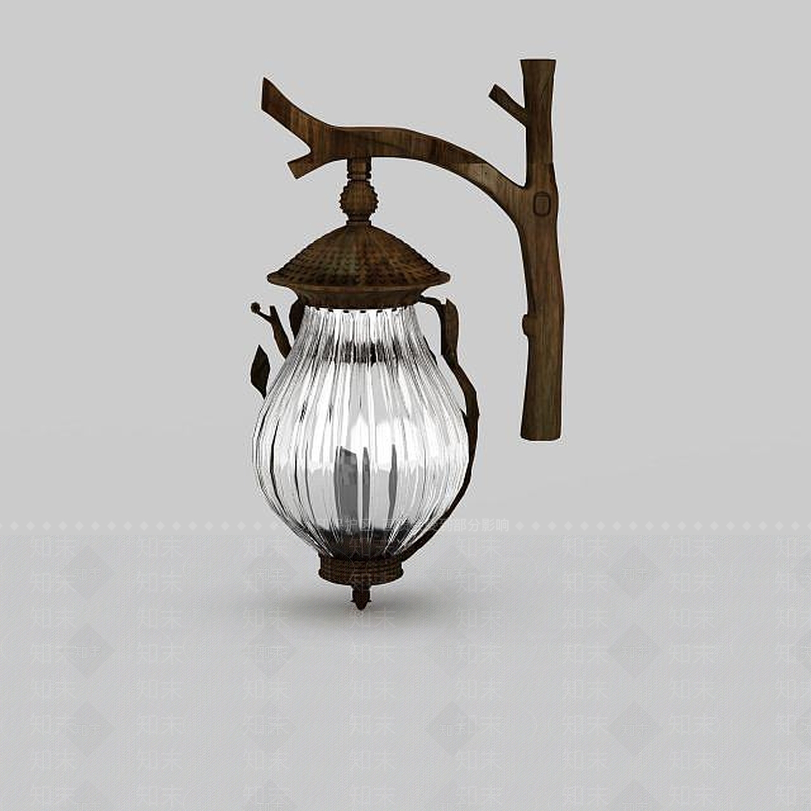 现代田园树枝壁灯3D模型下载【ID:1195646881】