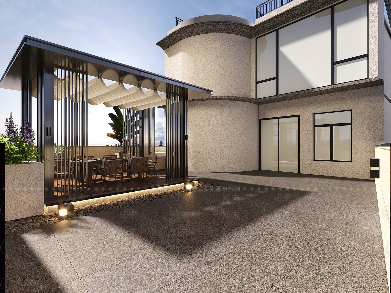 现代新中式阳台3D模型下载【ID:1195647271】