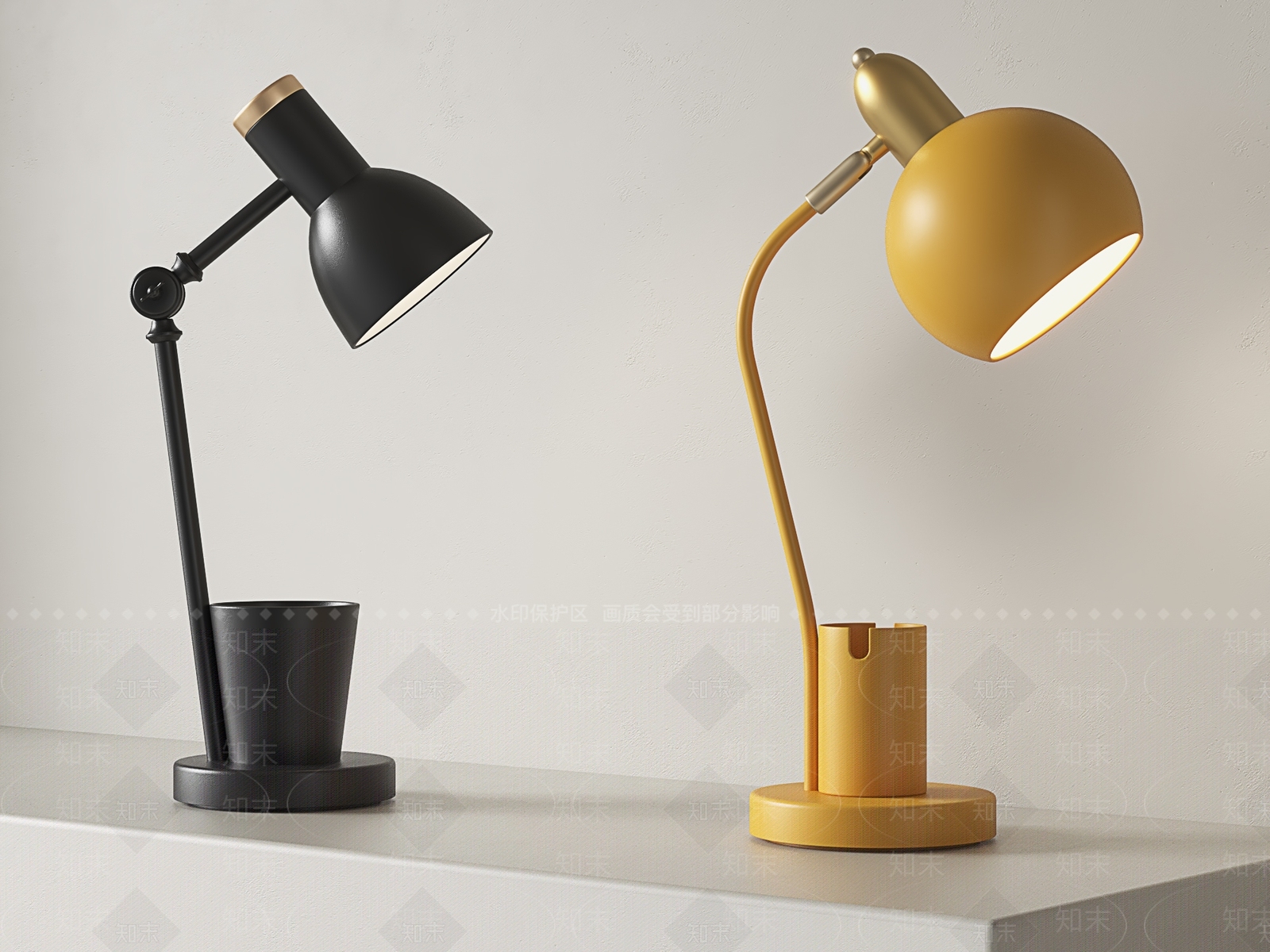 现代北欧台灯SU模型下载【ID:1195650721】