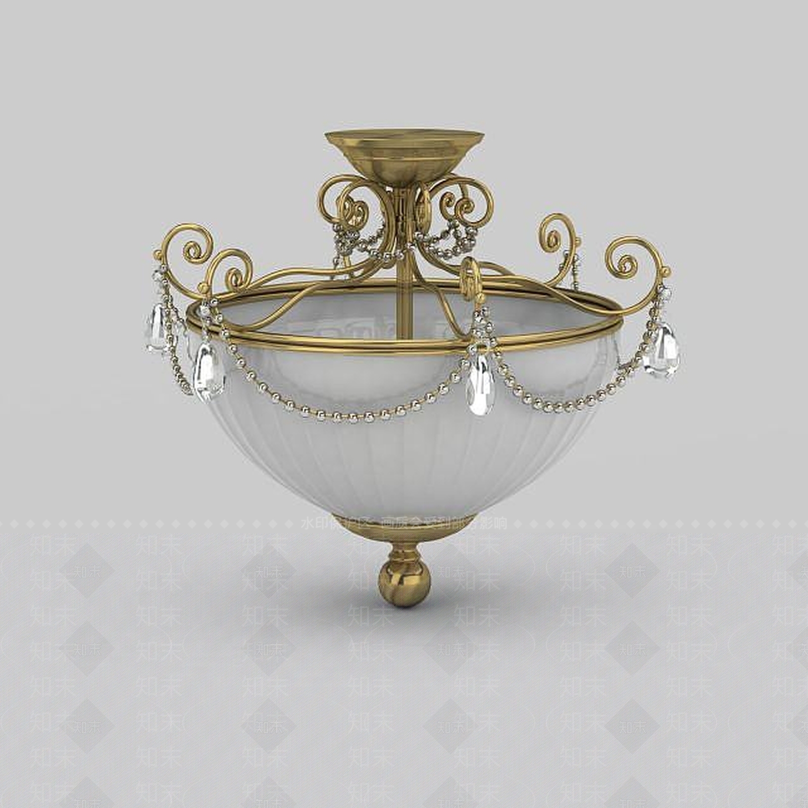 欧式古典欧式吸顶灯3D模型下载【ID:1195651166】
