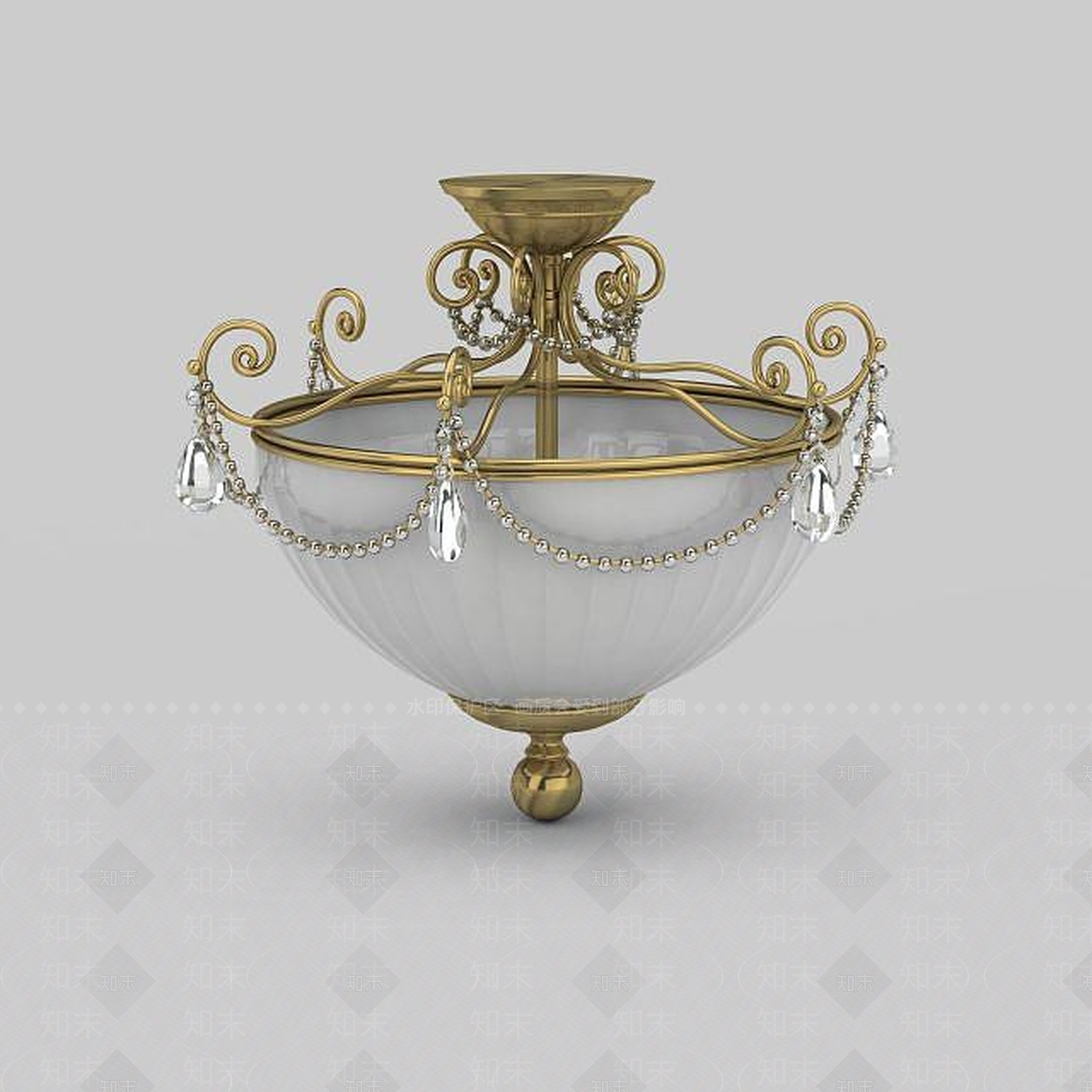 欧式古典欧式吸顶灯3D模型下载【ID:1195651166】