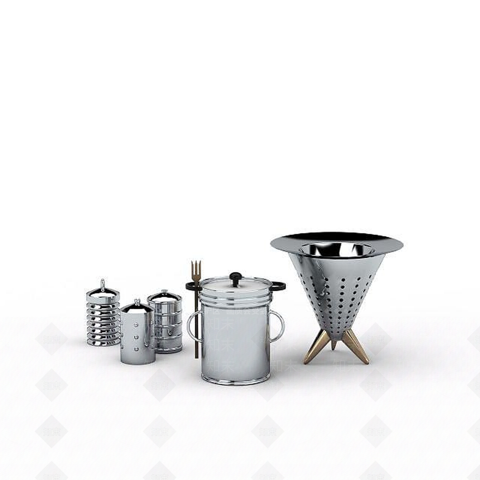 现代厨房器具组合3D模型下载【ID:1195652786】