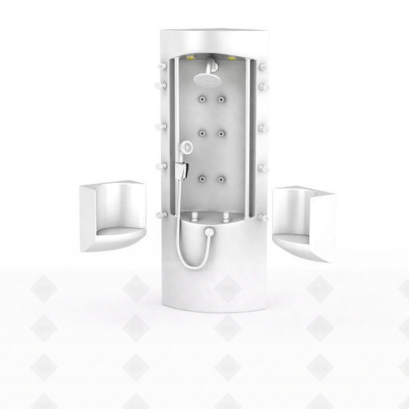 现代淋浴喷头3D模型下载【ID:1195652950】