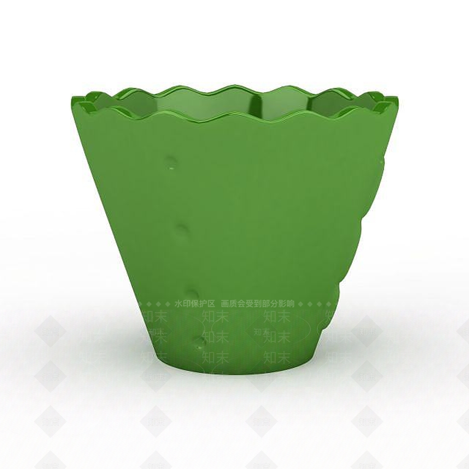 现代绿色垃圾桶3D模型下载【ID:1195653233】