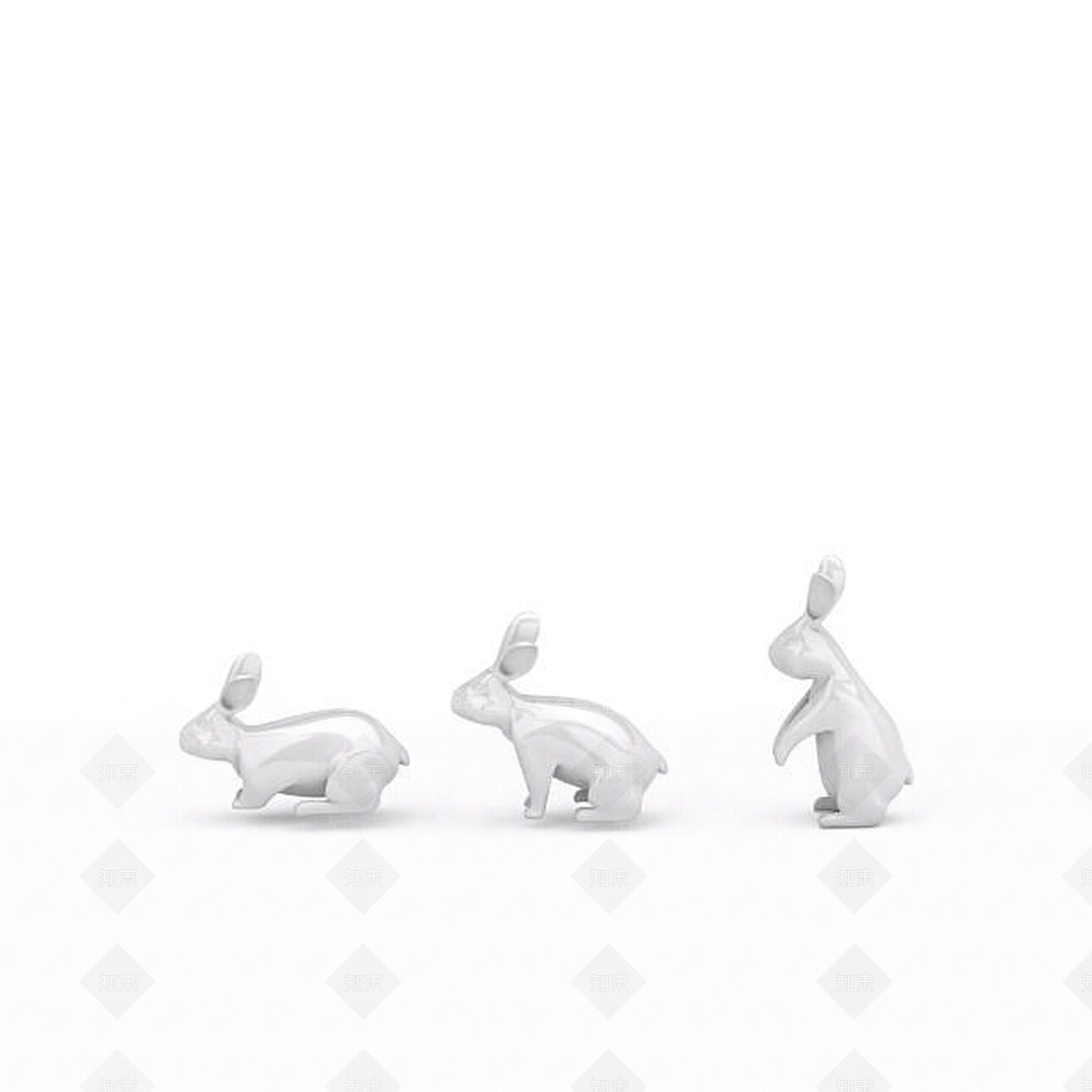 现代兔子摆设3D模型下载【ID:1195653410】