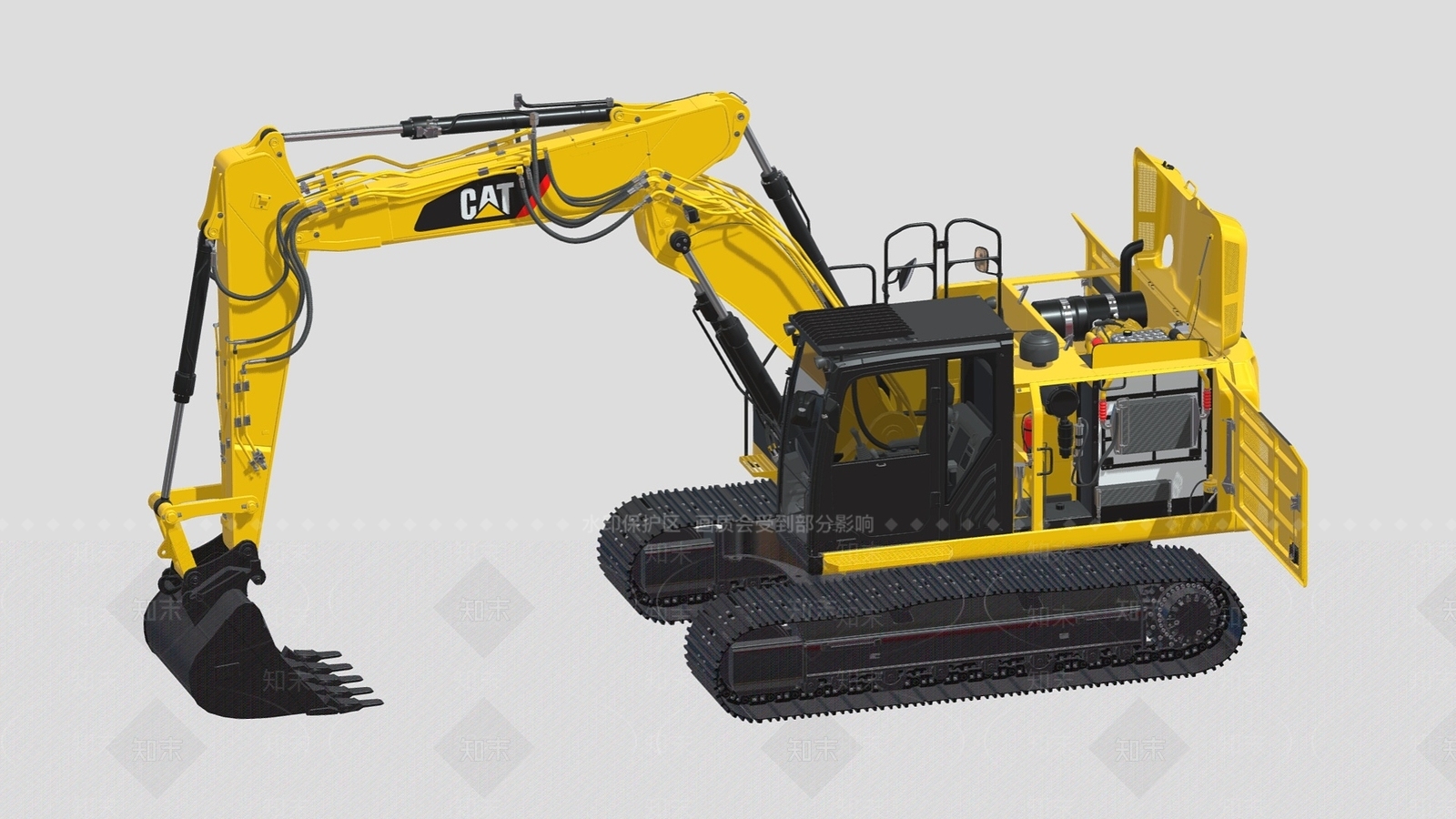 现代工程车辆施工器械挖掘机3D模型下载【ID:1195656517】