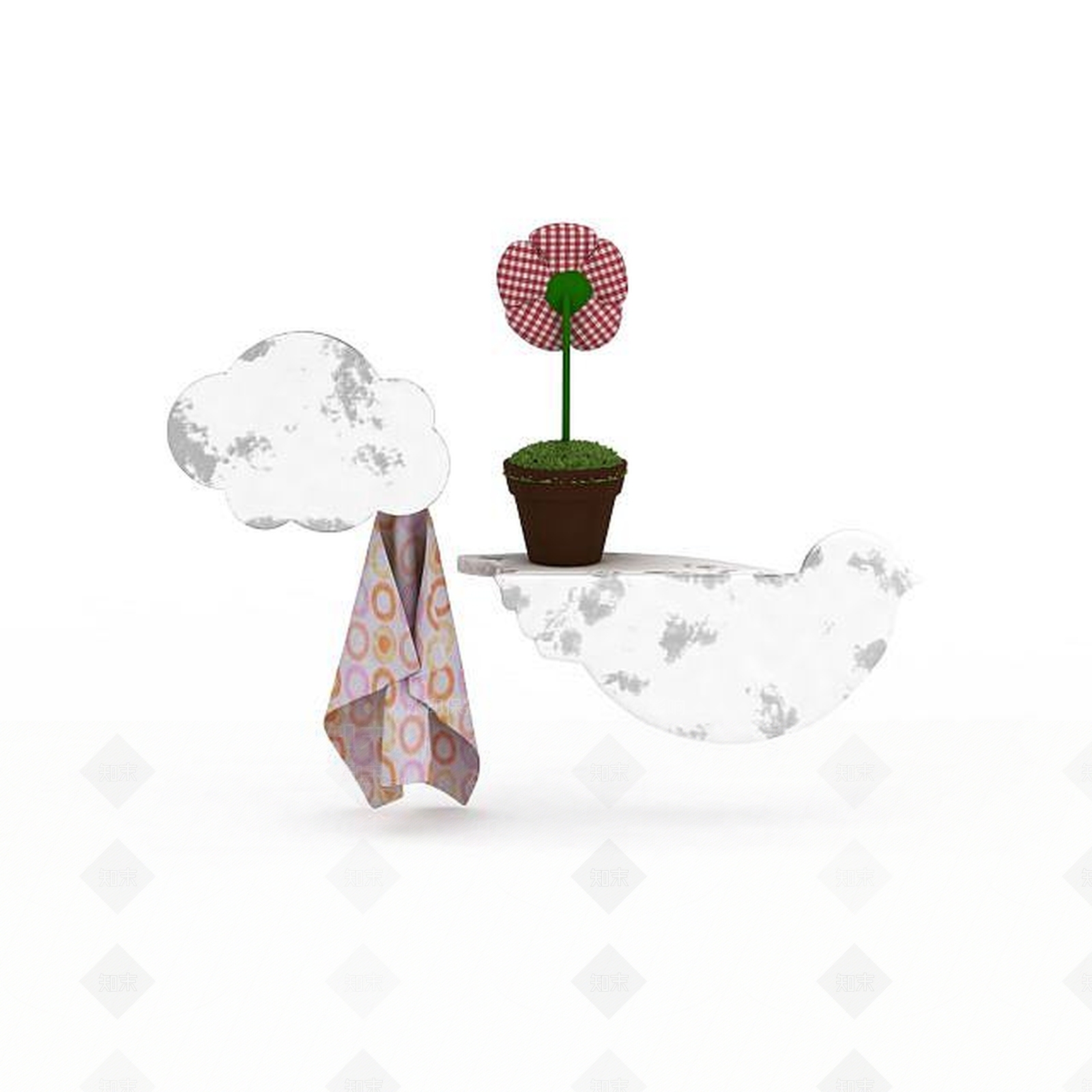 现代简约陈设品3D模型下载【ID:1195657214】