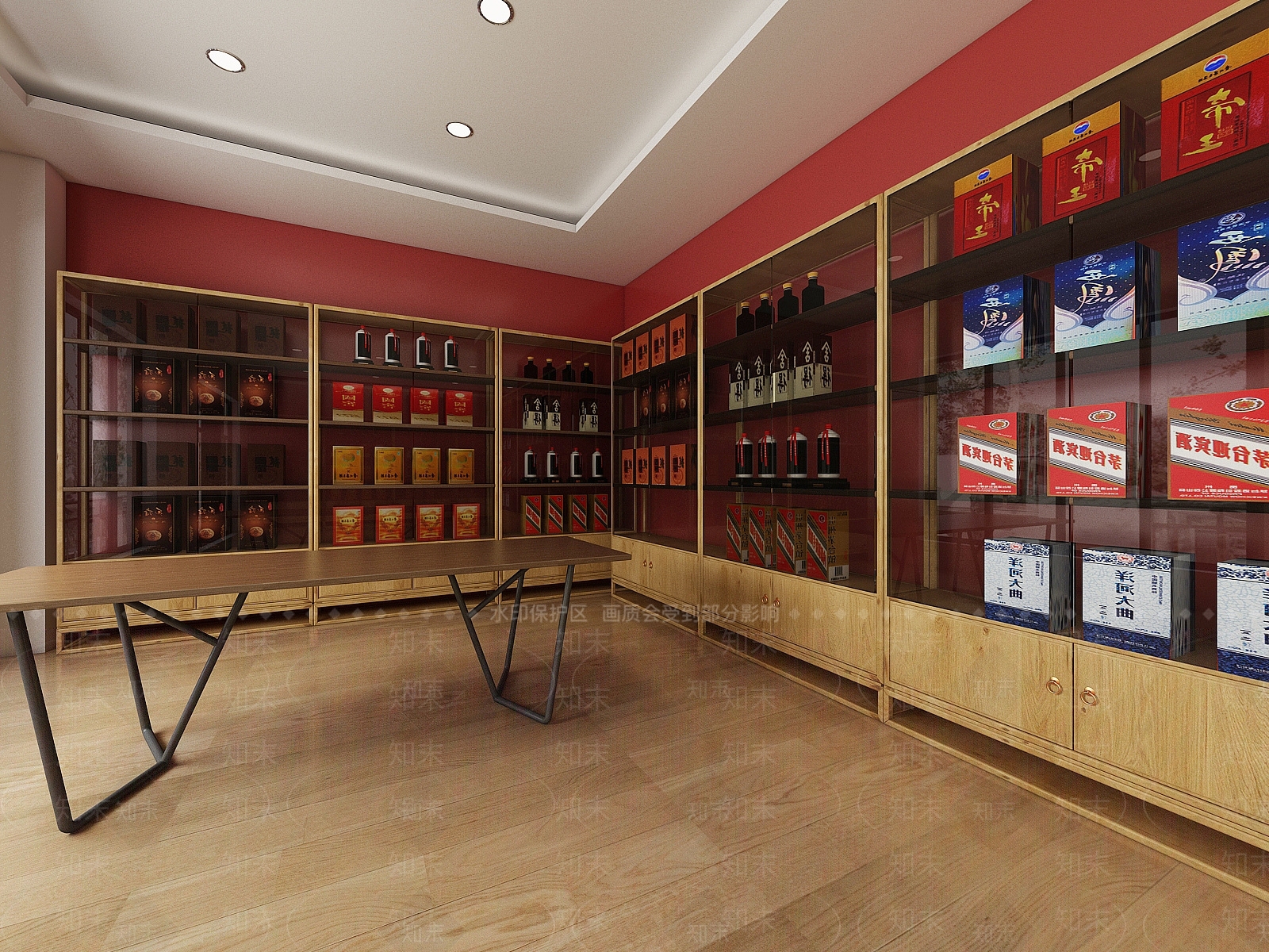 现代酒厂烟酒店酒柜收纳3D模型下载【ID:1195657638】