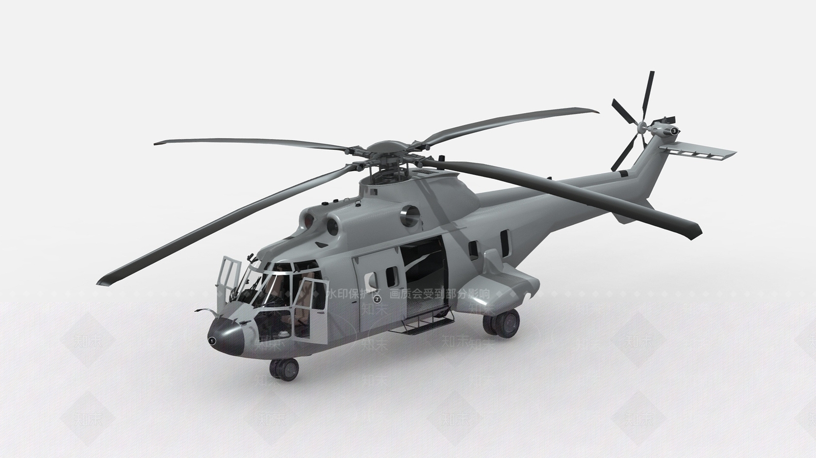 现代飞机直升机武装直升机3D模型下载【ID:1195657649】