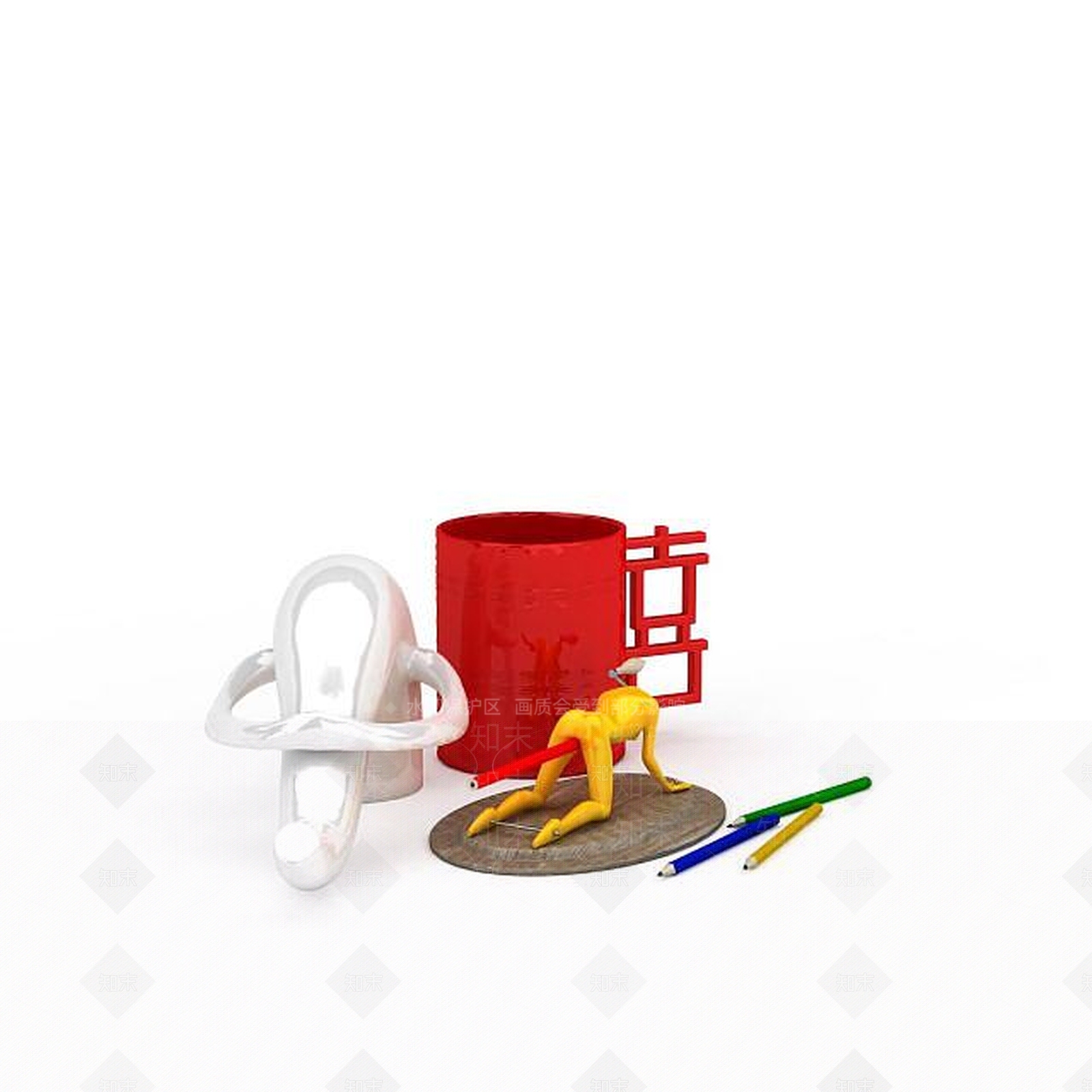 现代简约装饰品3D模型下载【ID:1195657831】