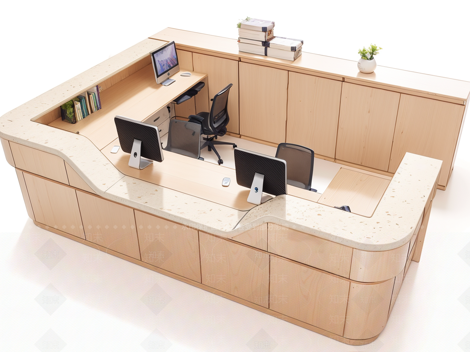 现代前台SU模型下载【ID:1195659428】