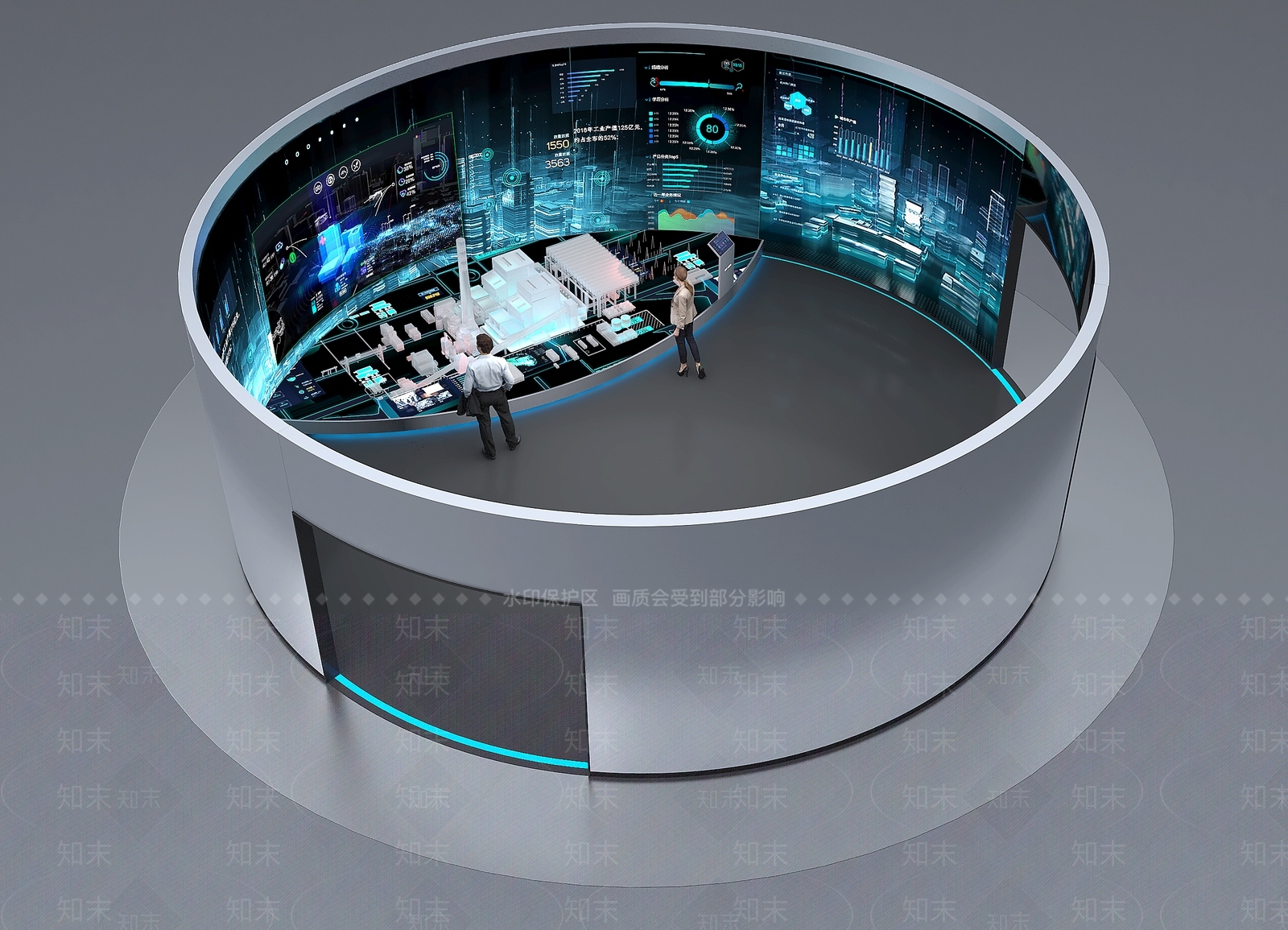 现代科技展厅SU模型下载【ID:1195663623】