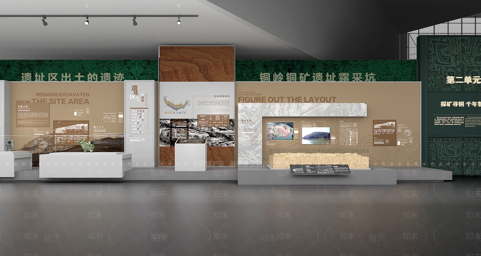 新中式博物馆展厅SU模型下载【ID:1195663928】